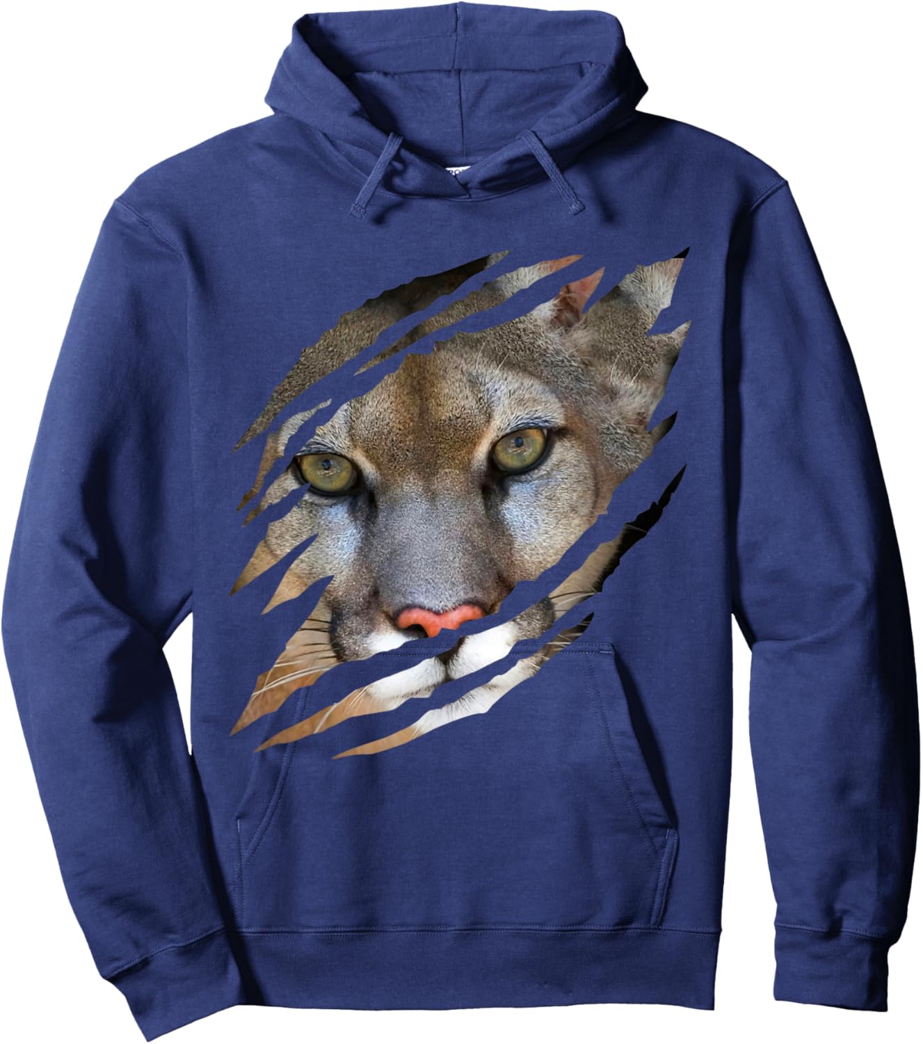 Mountain Lion Puma Cougar Claws Scratch Ripping Graphic Hoodie - Hoodie | Navy