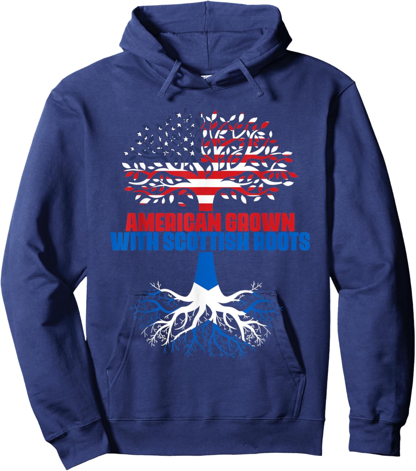 America Scotland Flag Half Scottish Half American Citizen Hoodie - Hoodie | Navy