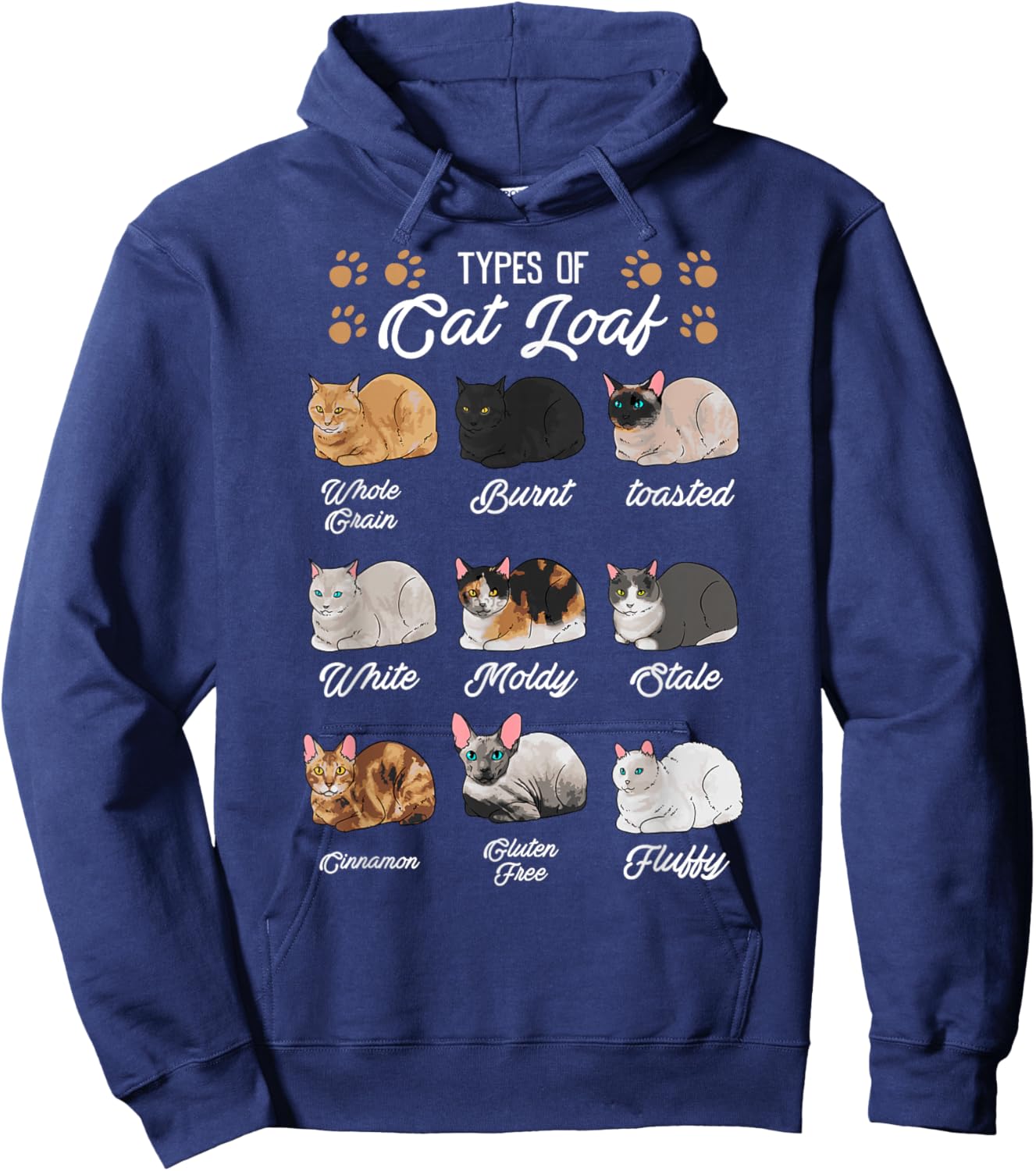 Cat Lover's Kitty Kitten Loaf Shirt - Classic Fit Black Hoodie - Hoodie | Navy