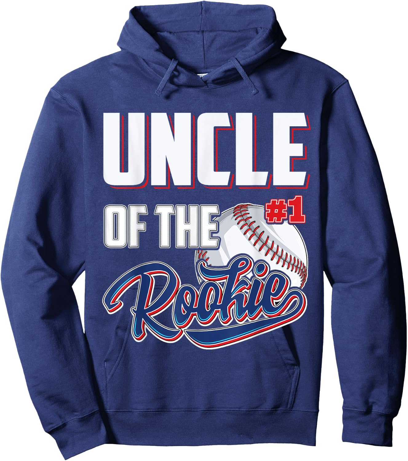 Uncle of Rookie 1 Years old Team 1st Birthday Baseball Hoodie - Hoodie | Navy