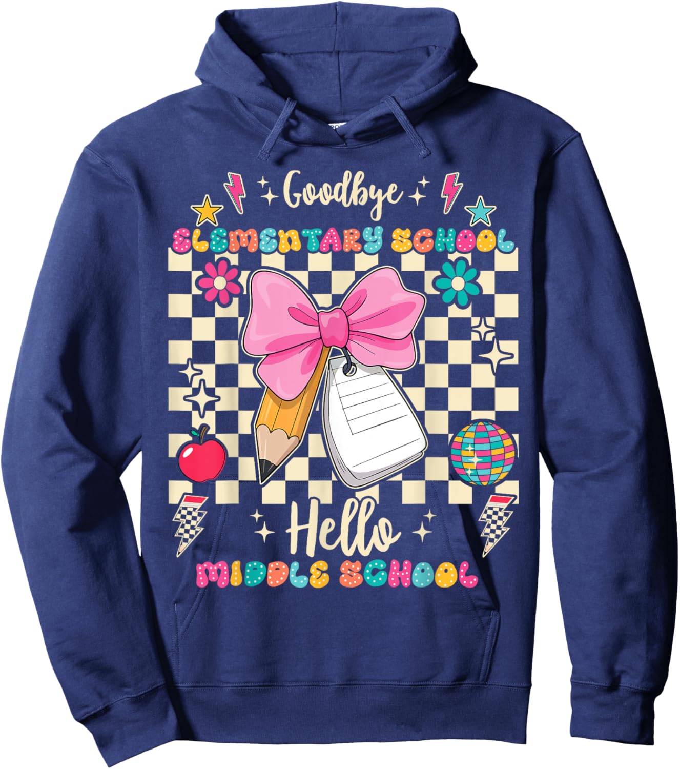 Goodbye Elementary School Hello Middle School Back To School Hoodie - Hoodie | Navy