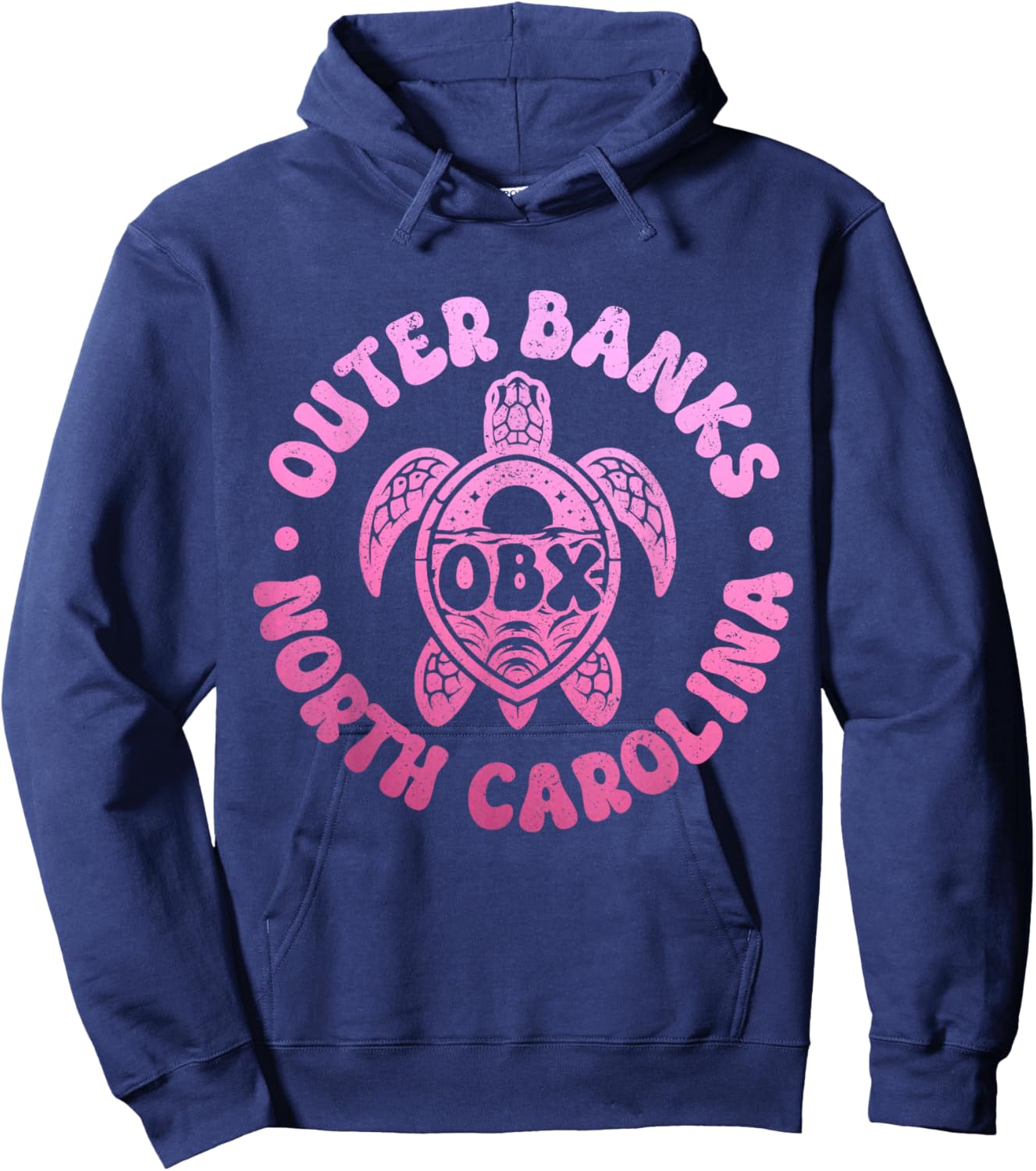 Outer Banks North Carolina Sea Turtle Beach Surf Souvenir Hoodie - Hoodie | Navy