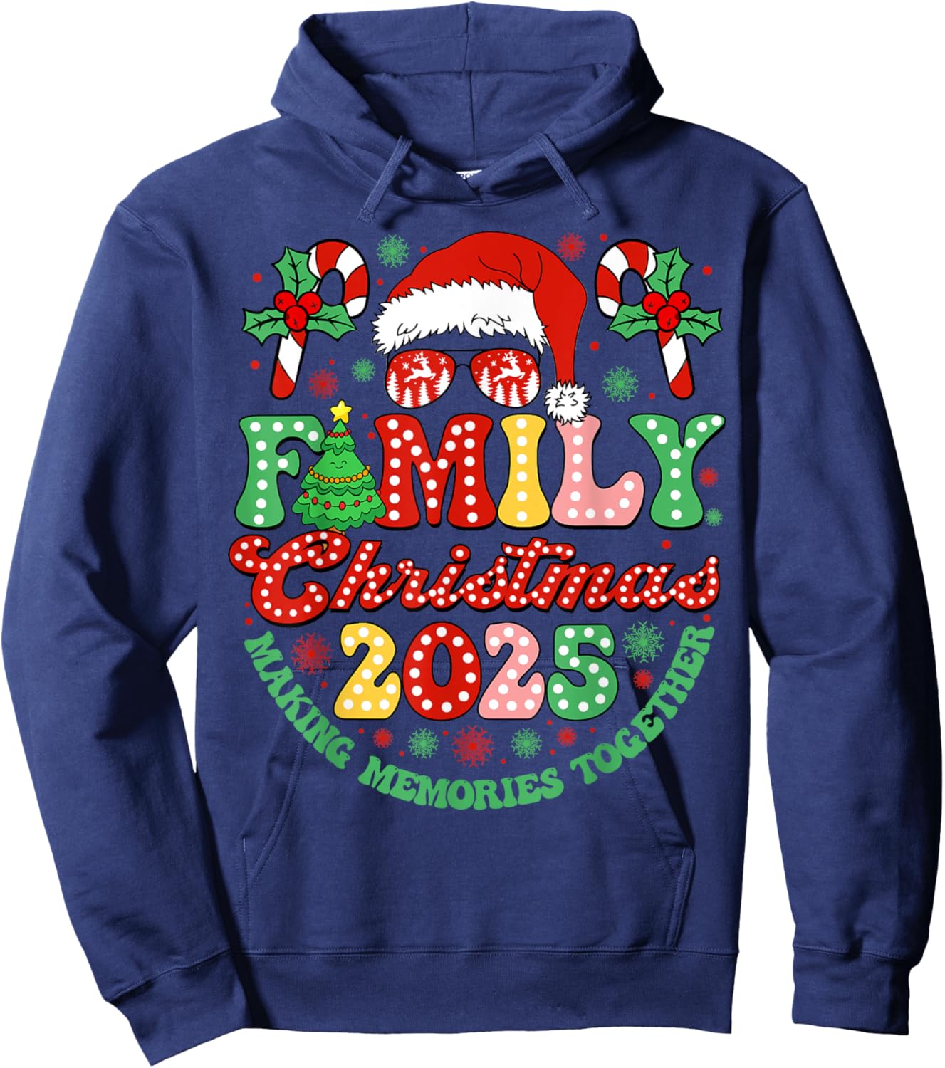 Family Christmas 2025 Christmas Squad Xmas Matching Pajamas Hoodie - Hoodie | Navy