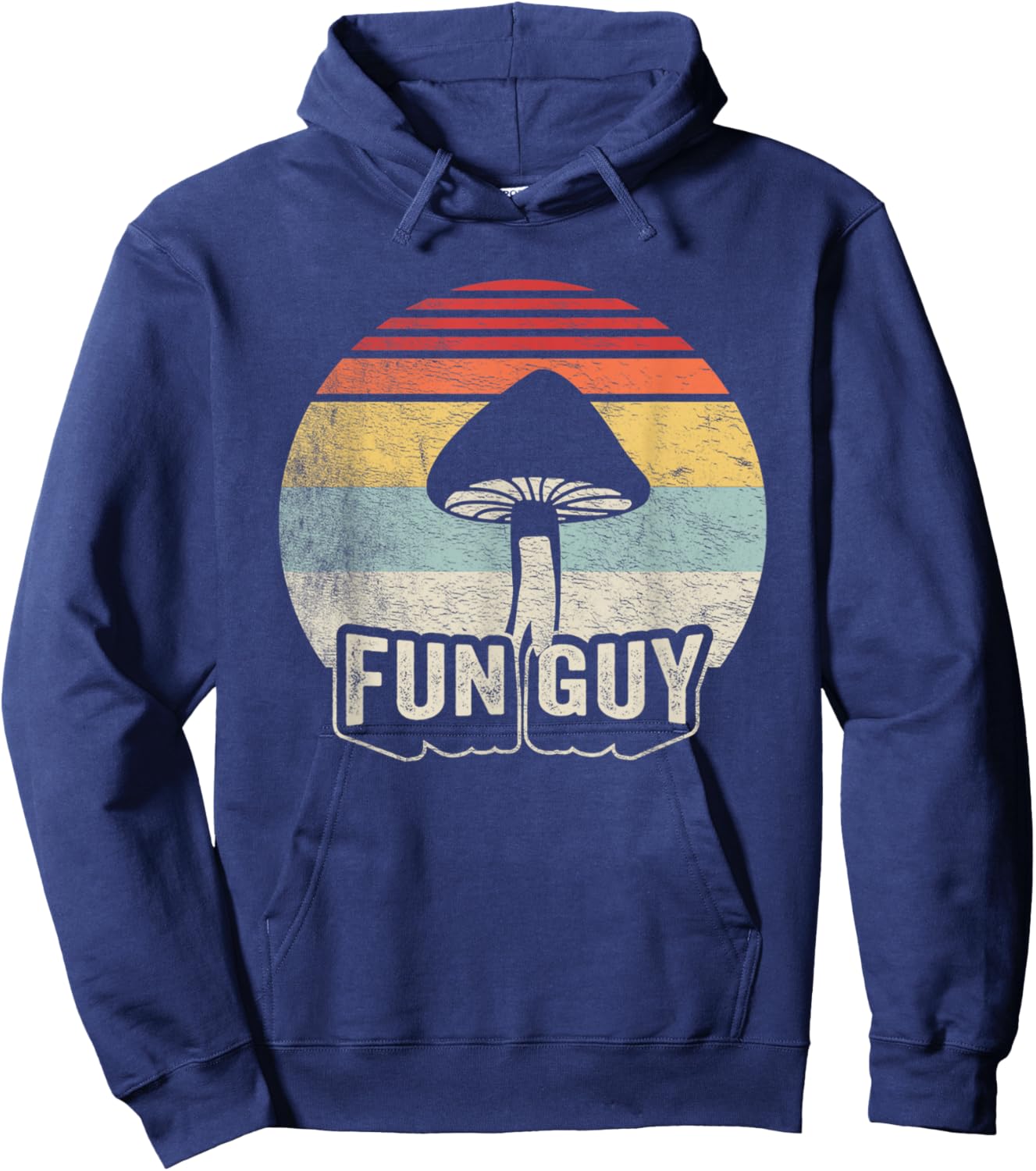Vintage Funguy Fungi Funny Mushroom Fungi Shirt Fun Guy Hoodie - Hoodie | Navy
