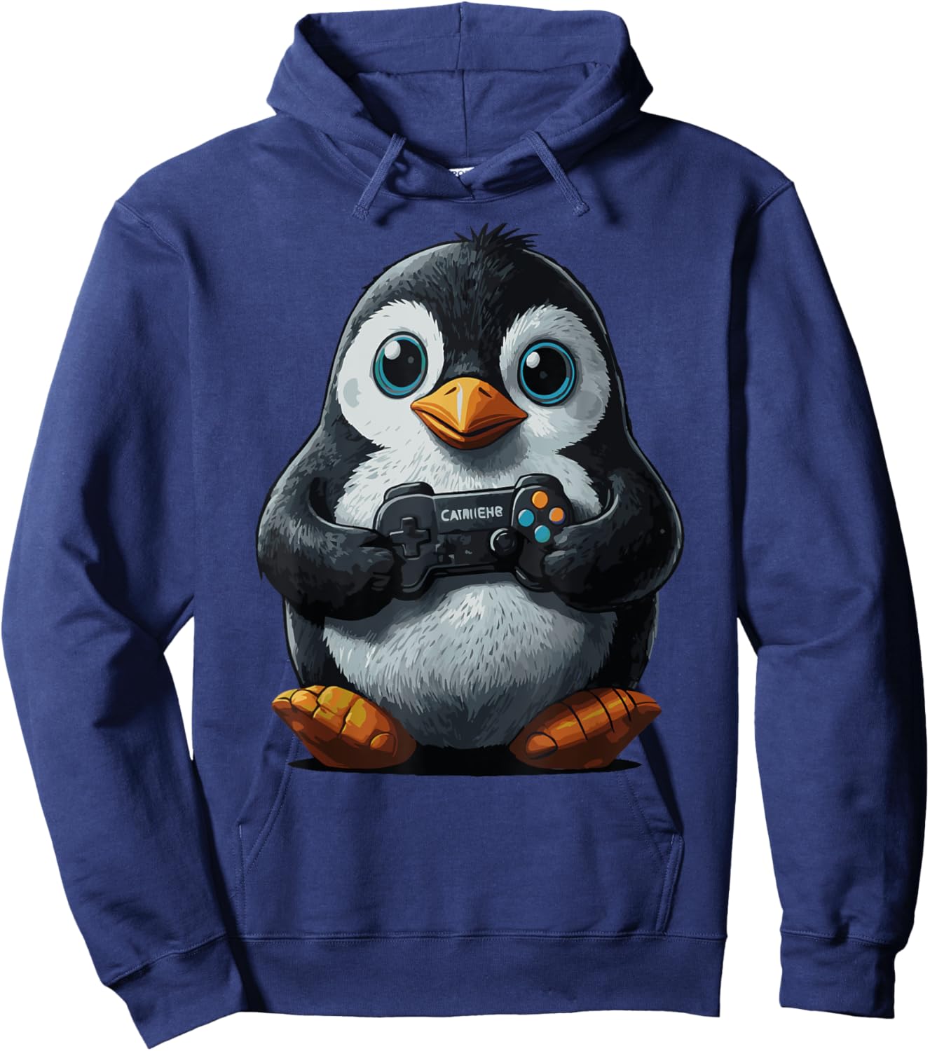 Gaming Cute Penguin gamer Penguin Playing Video Games Hoodie - Hoodie | Navy