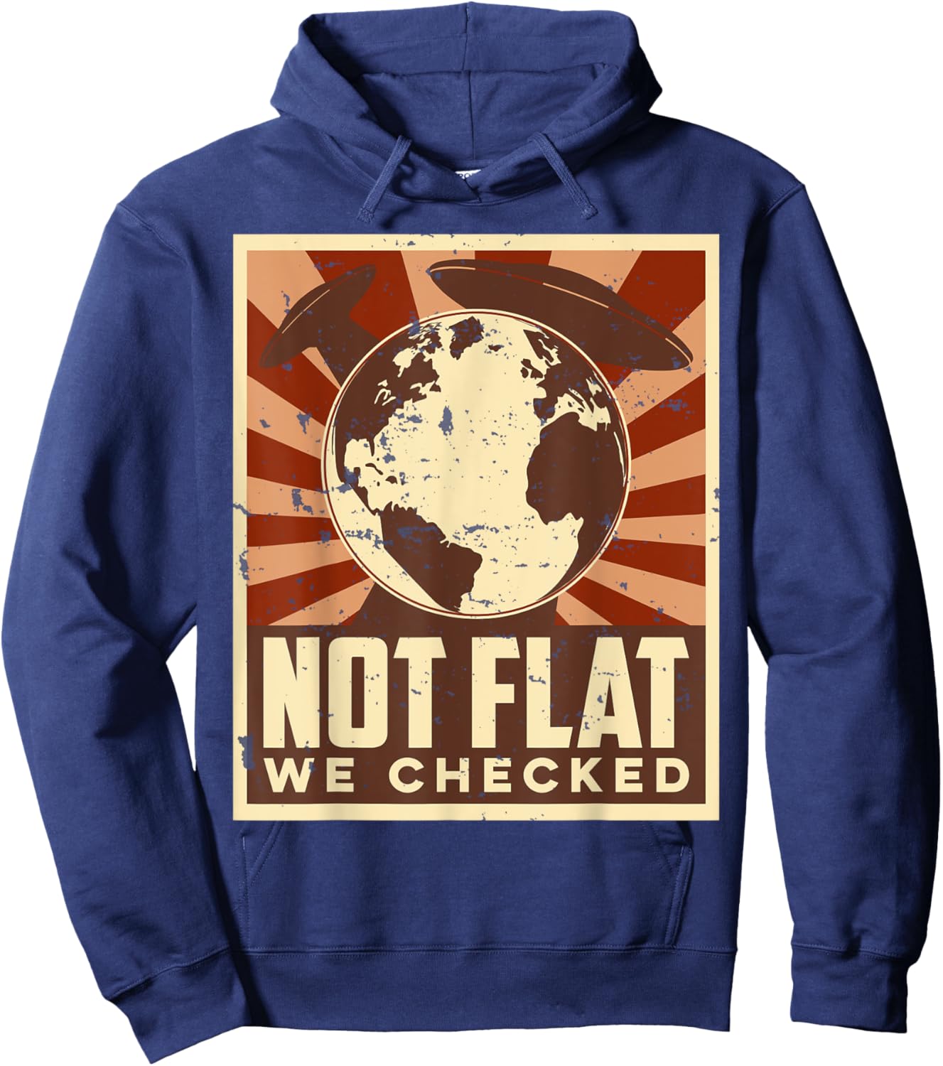 Ufo Alien Not Flat We Checked Hoodie - Hoodie | Navy