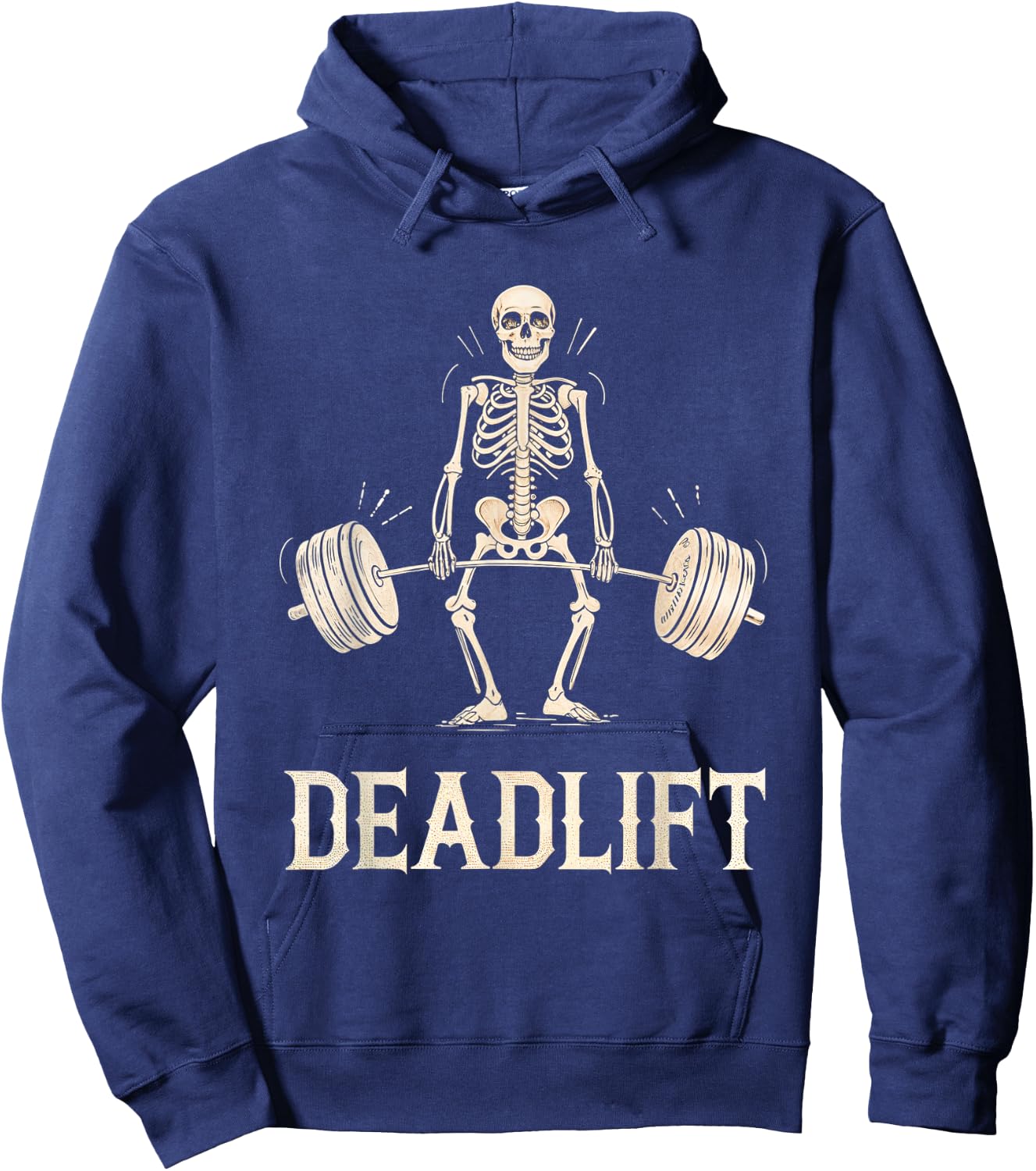Deadlift Skeleton Weightlifting Gym Fitness Workout Hoodie - Hoodie | Navy