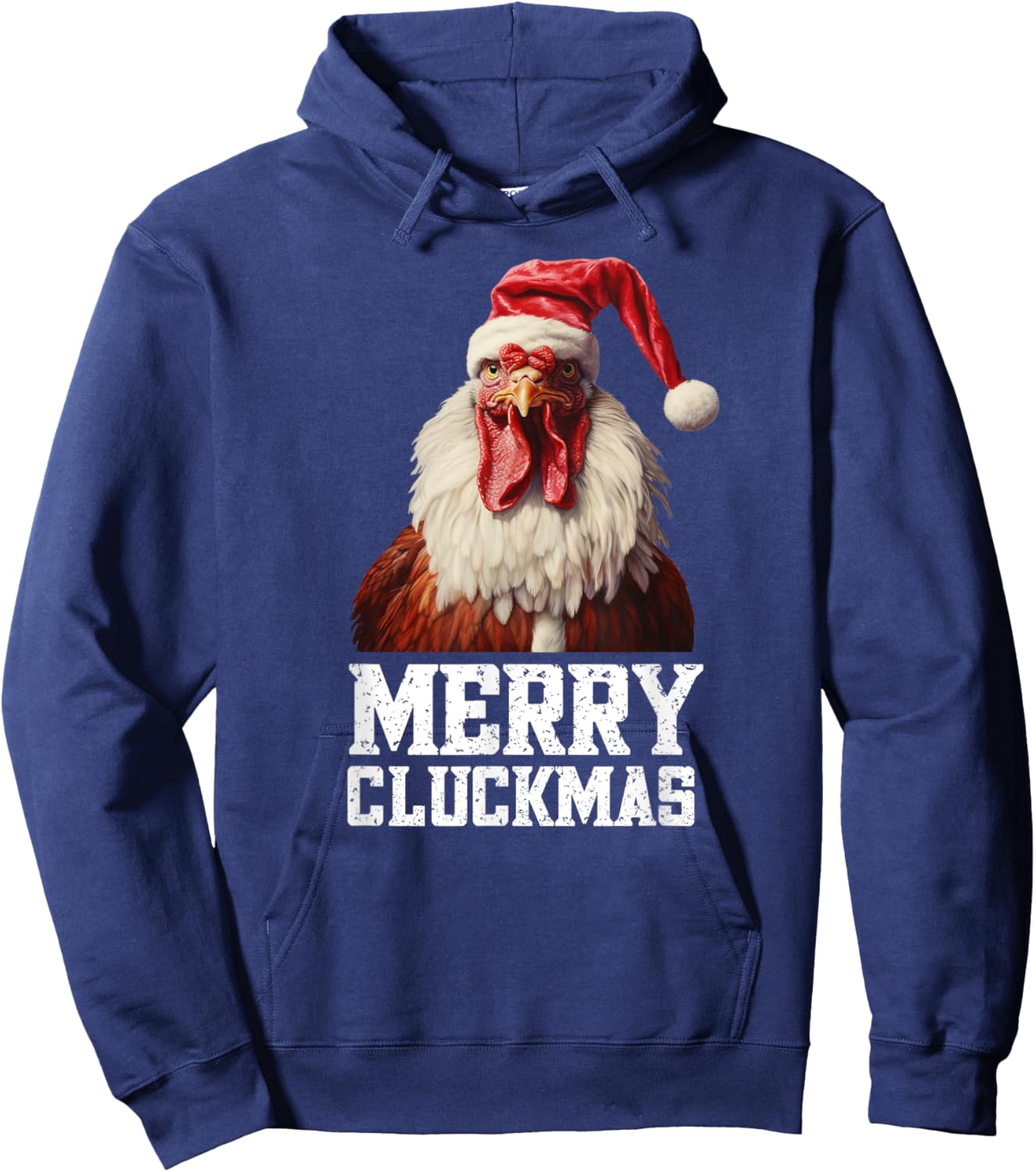 Funny Chicken Santa Farm Bird Xmas Humor Rooster Christmas Hoodie - Hoodie | Navy
