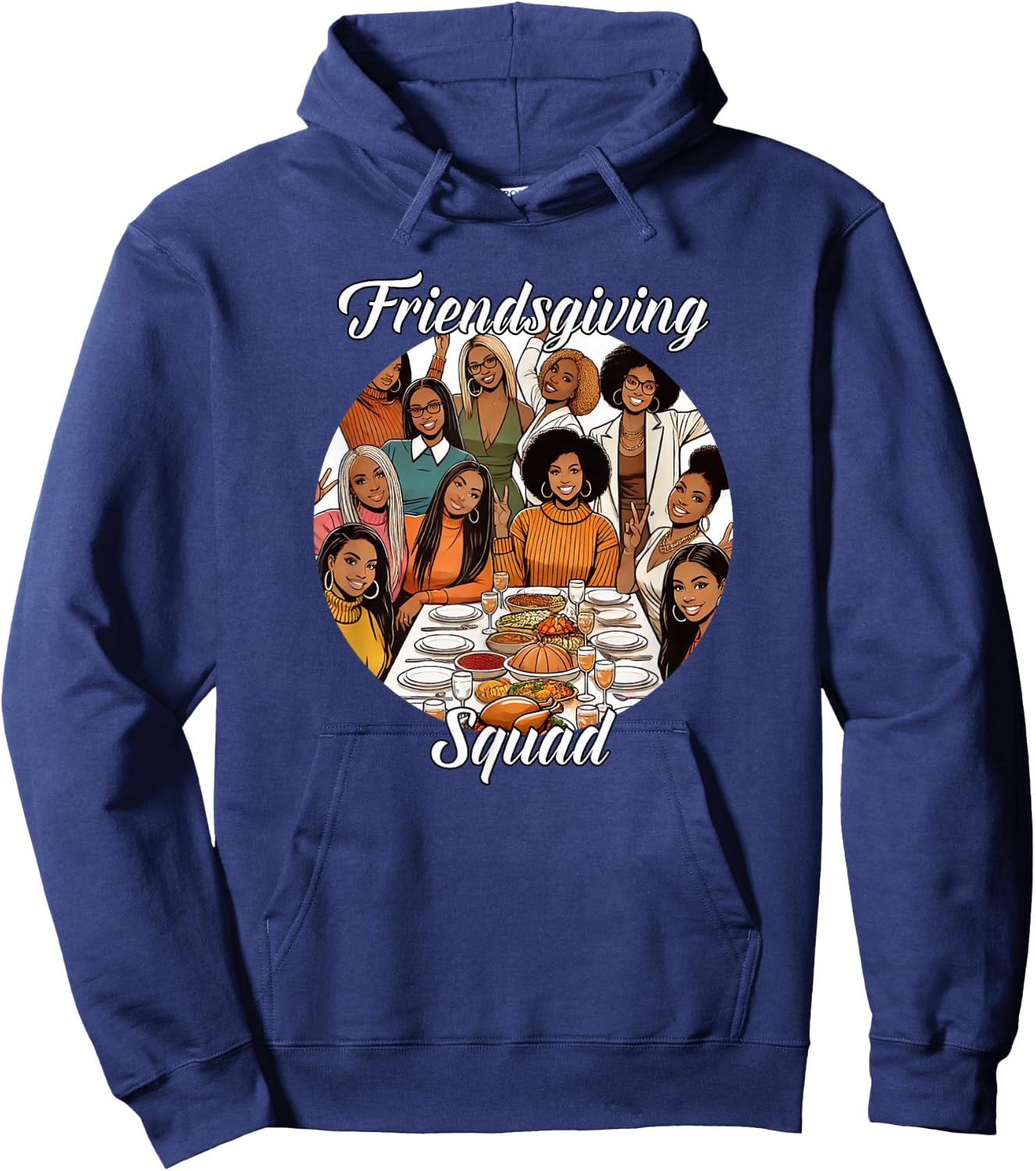 Black Friendsgiving Squad Thanksgiving African American Hoodie - Hoodie | Navy