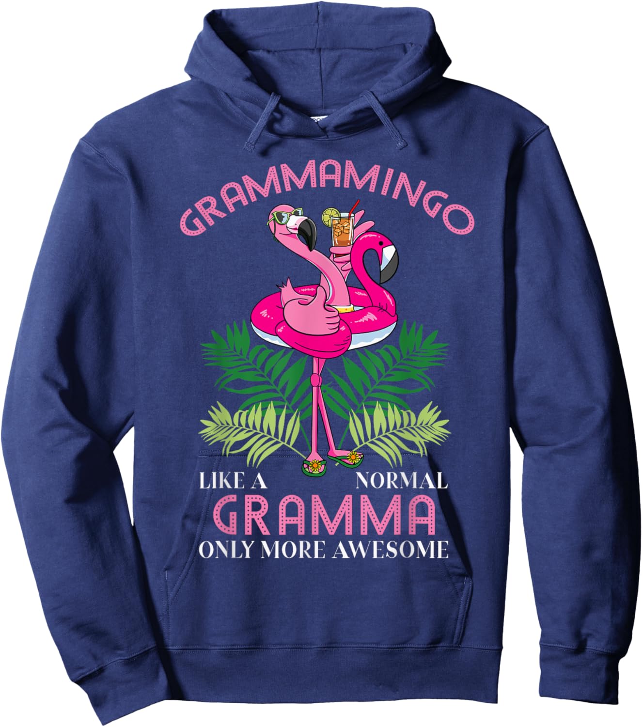 Grammamingo Gramma Flamingo Lover Grandma Grandmother Hoodie - Hoodie | Navy
