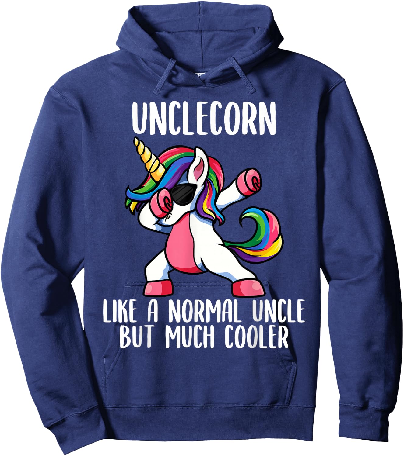 Magical Unicorn Family Matching Outfit Co. UncleCorn Cute , Unicorn Uncle Niece Fun Match Up Adult , Black, Small Hoodie - Hoodie | Navy