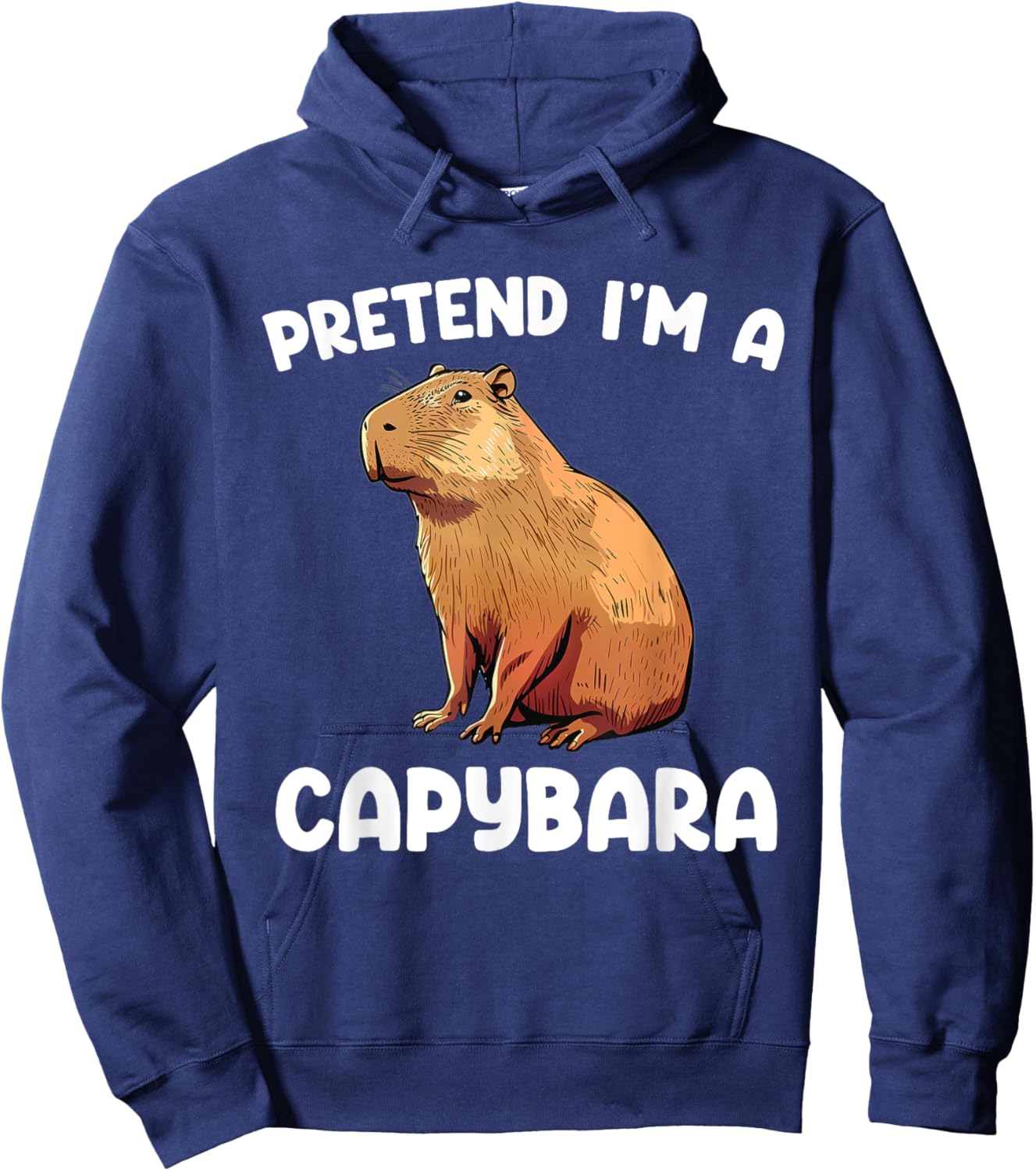 Pretend I'm A Capybara Funny Lazy Halloween Capybara Costume Hoodie - Hoodie | Navy