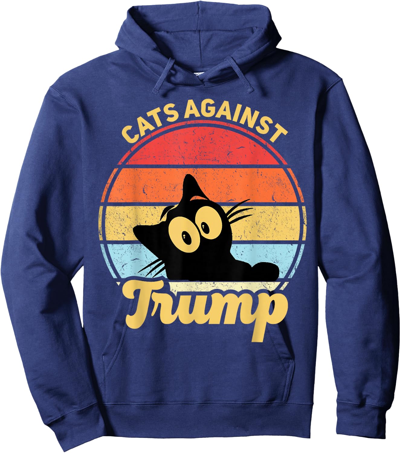 Cats Against Trump Funny Anti Trump 2020 Election Funny Cat Hoodie - Hoodie | Navy
