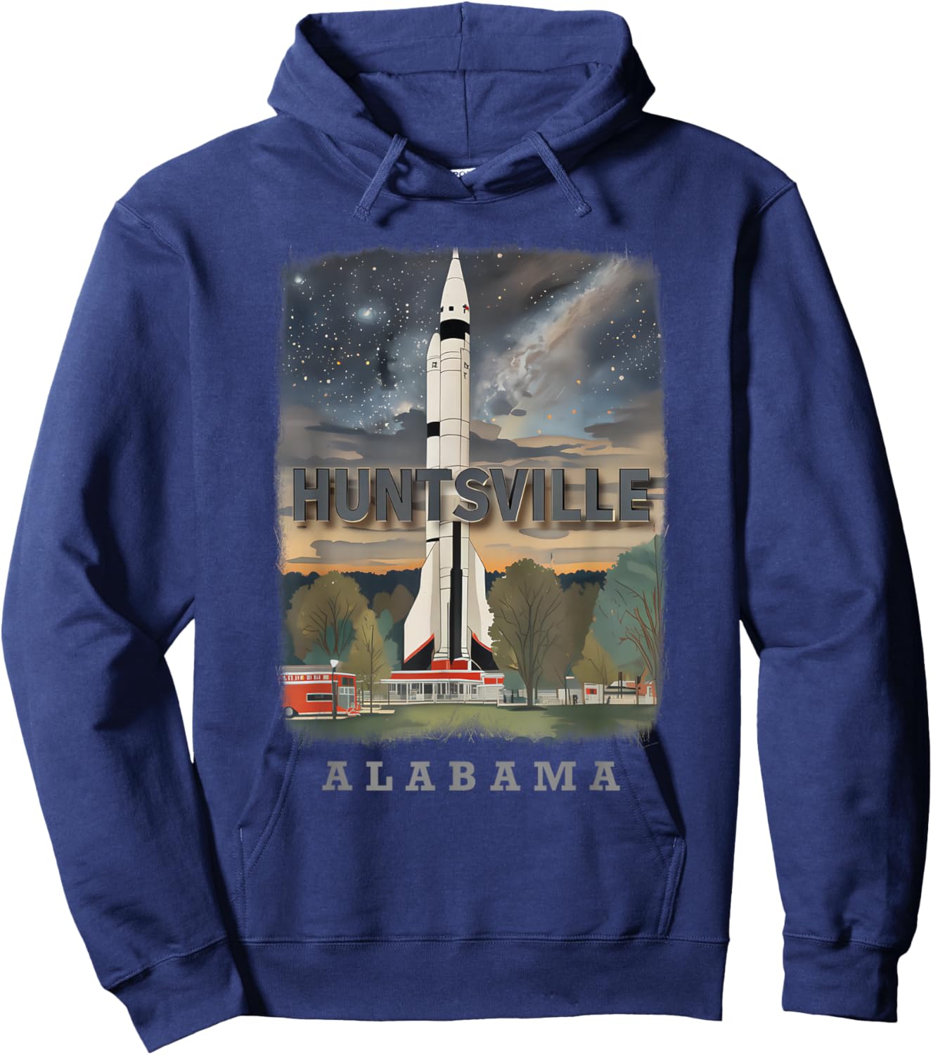 Huntsville Alabama AL Rocket City SD047 Hoodie - Hoodie | Navy