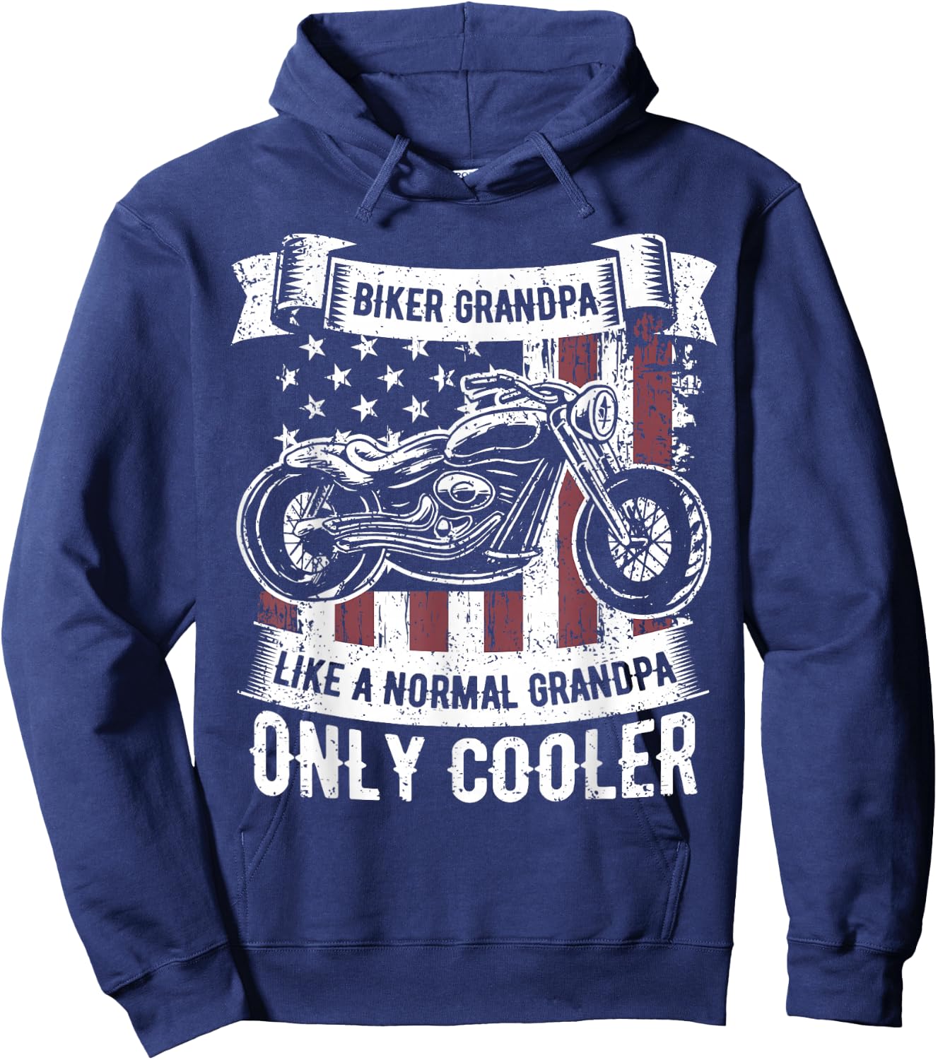 Biker Grandpa Ride Motorcycles Motorcycle Lovers Rider Gift Hoodie - Hoodie | Navy