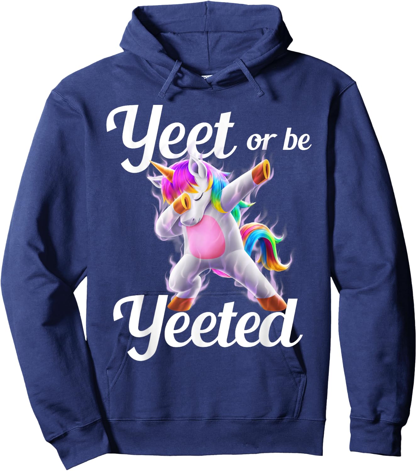 Yeet Or Be Yeeted Dabbing Unicorn Dank Meme Slogan Yeet Kids Hoodie - Hoodie | Navy