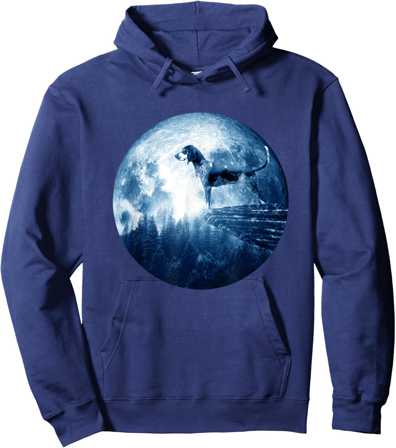 Bluetick Coonhound Dog Moon Dog Mom Dad Women Men Dog Lovers Hoodie - Hoodie | Navy