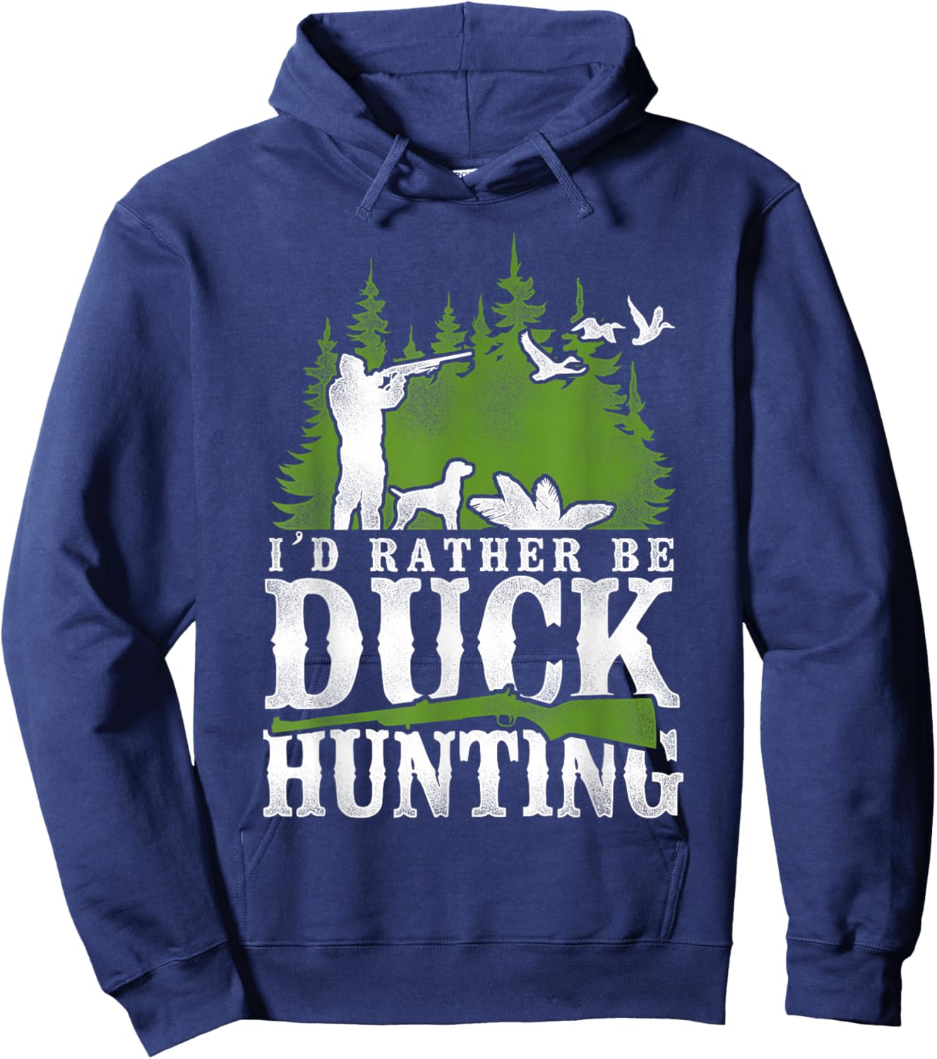 Duck Hunting Hunter Vintage I'd Rather Be Duck Hunting Hoodie - Hoodie | Navy