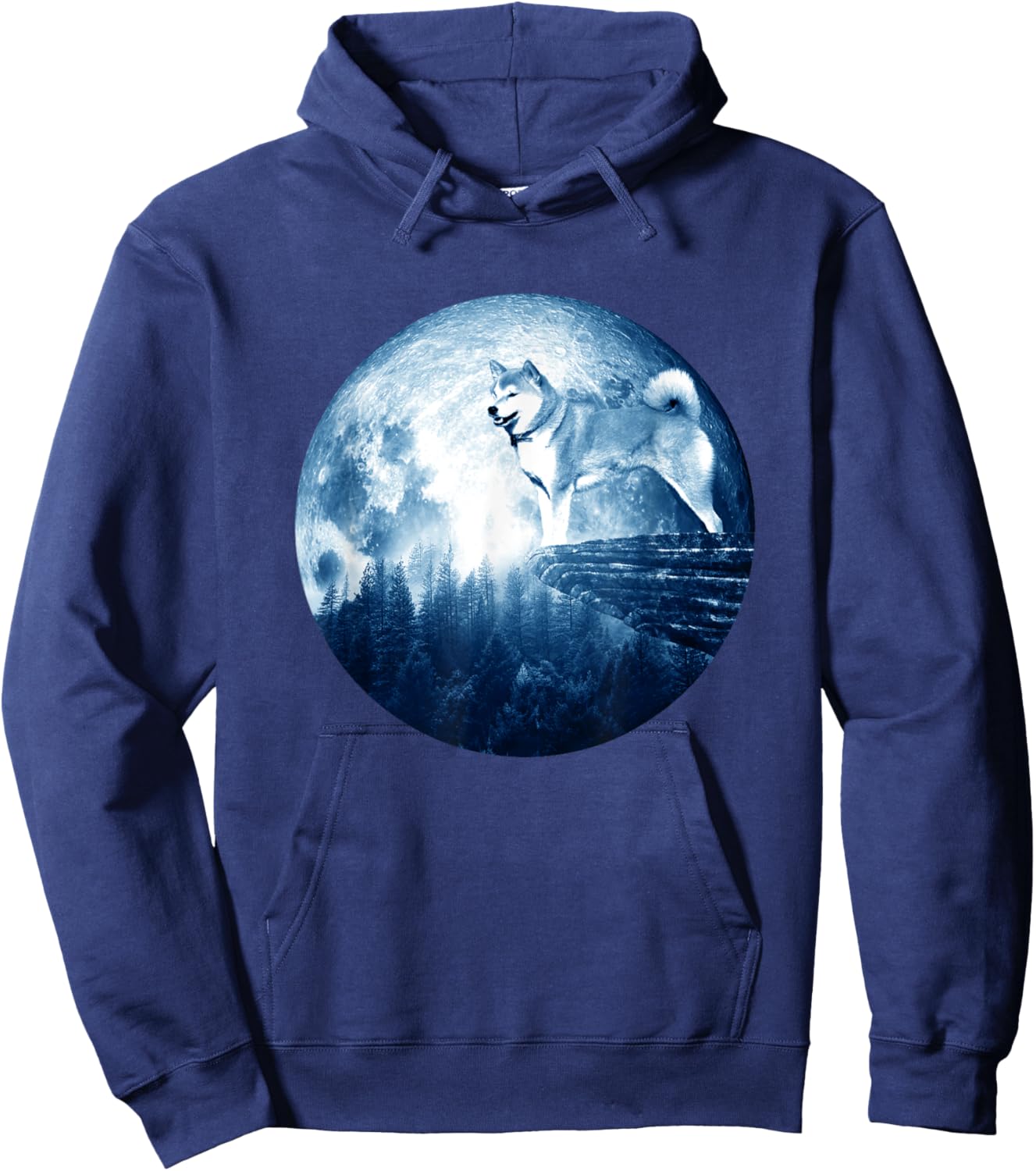 Japanese Shibu Inu Dog Moon Dog Mom Dad Women Men Dog Lovers Hoodie - Hoodie | Navy