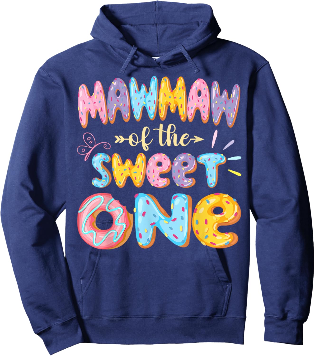 Mawmaw Of The Sweet One 1St Birthday Girl Donut Matching Hoodie - Hoodie | Navy