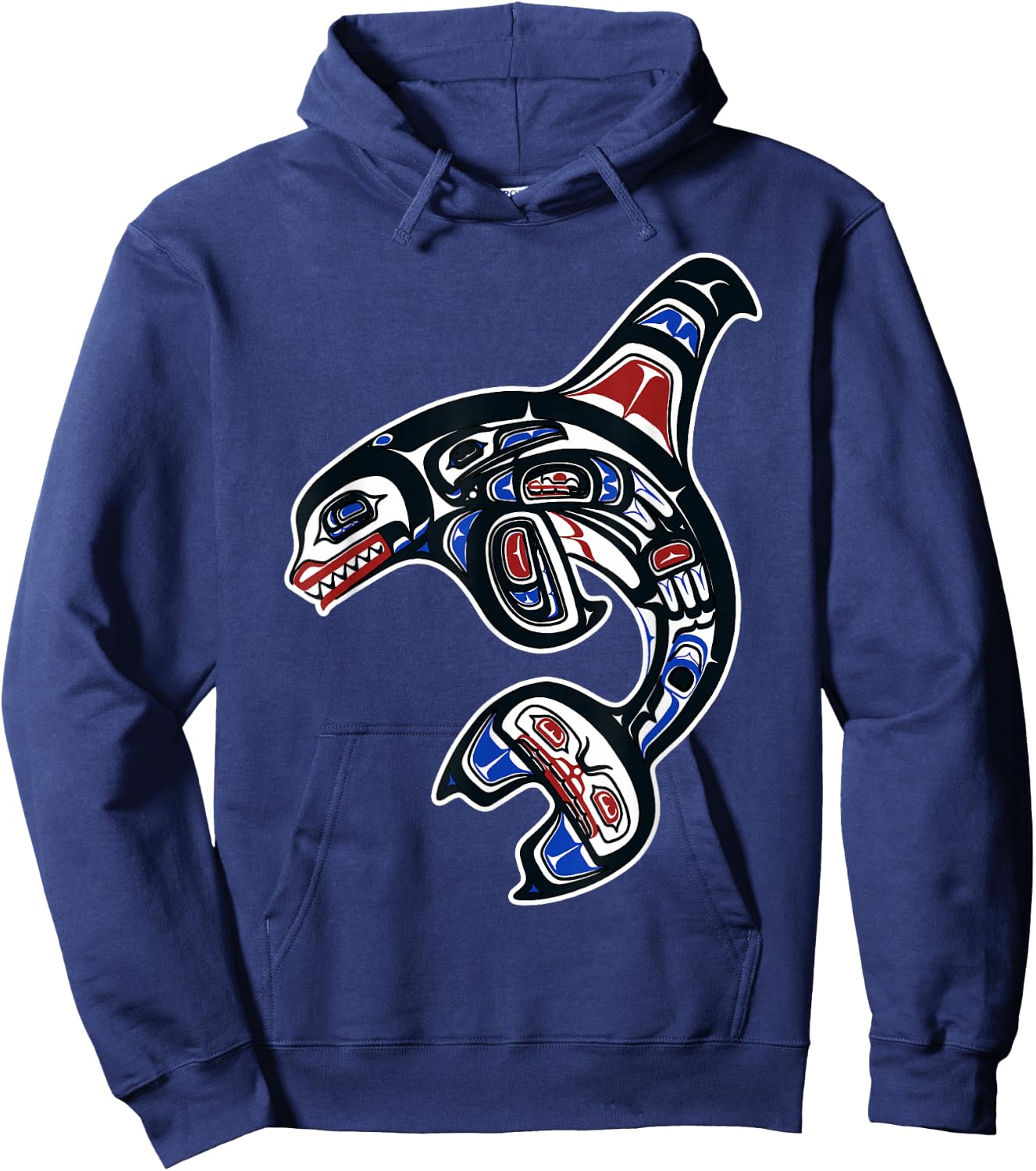 Orca Killer Whale Pacific NW Native American Hoodie - Hoodie | Navy