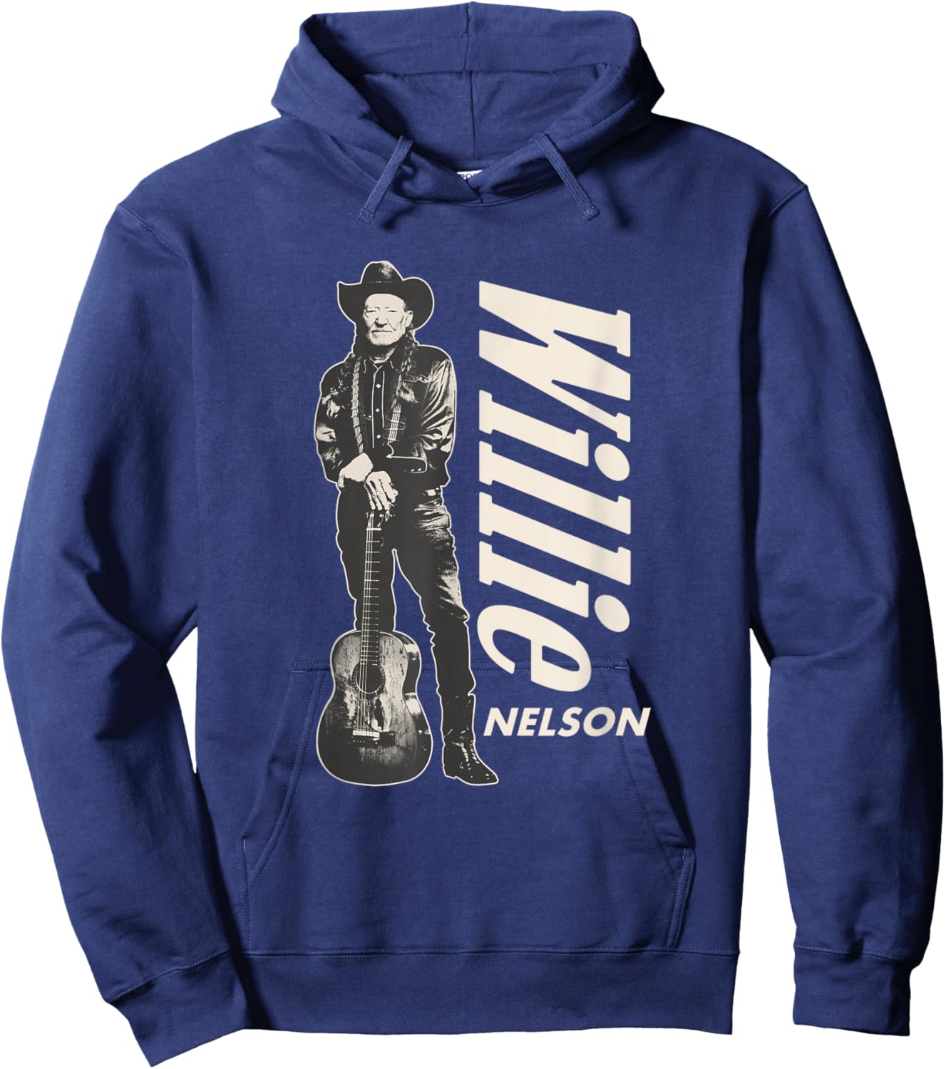 Official Willie Nelson Standing Guitar Hoodie - Hoodie | Navy