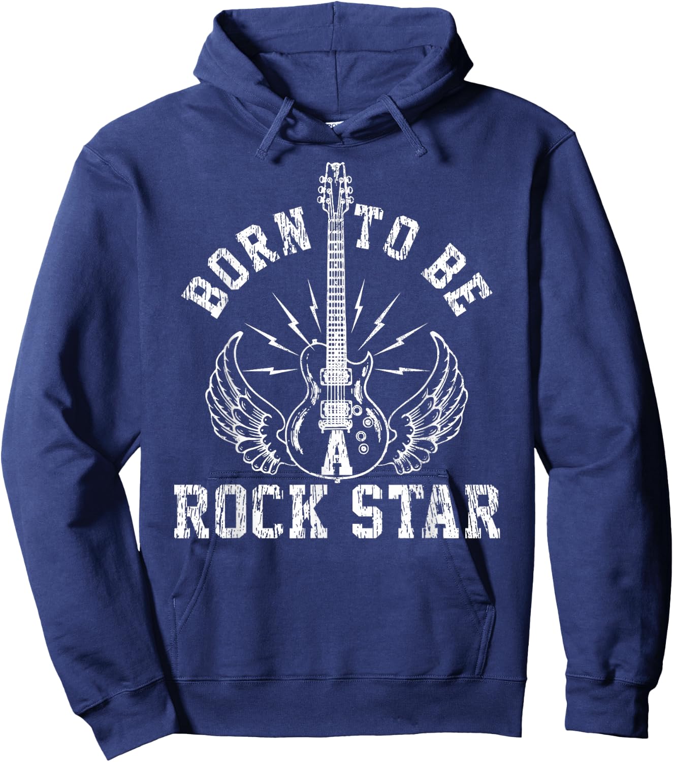 Born To Be A Rock Star Guitar Player Musician Guitarist Gift Hoodie - Hoodie | Navy