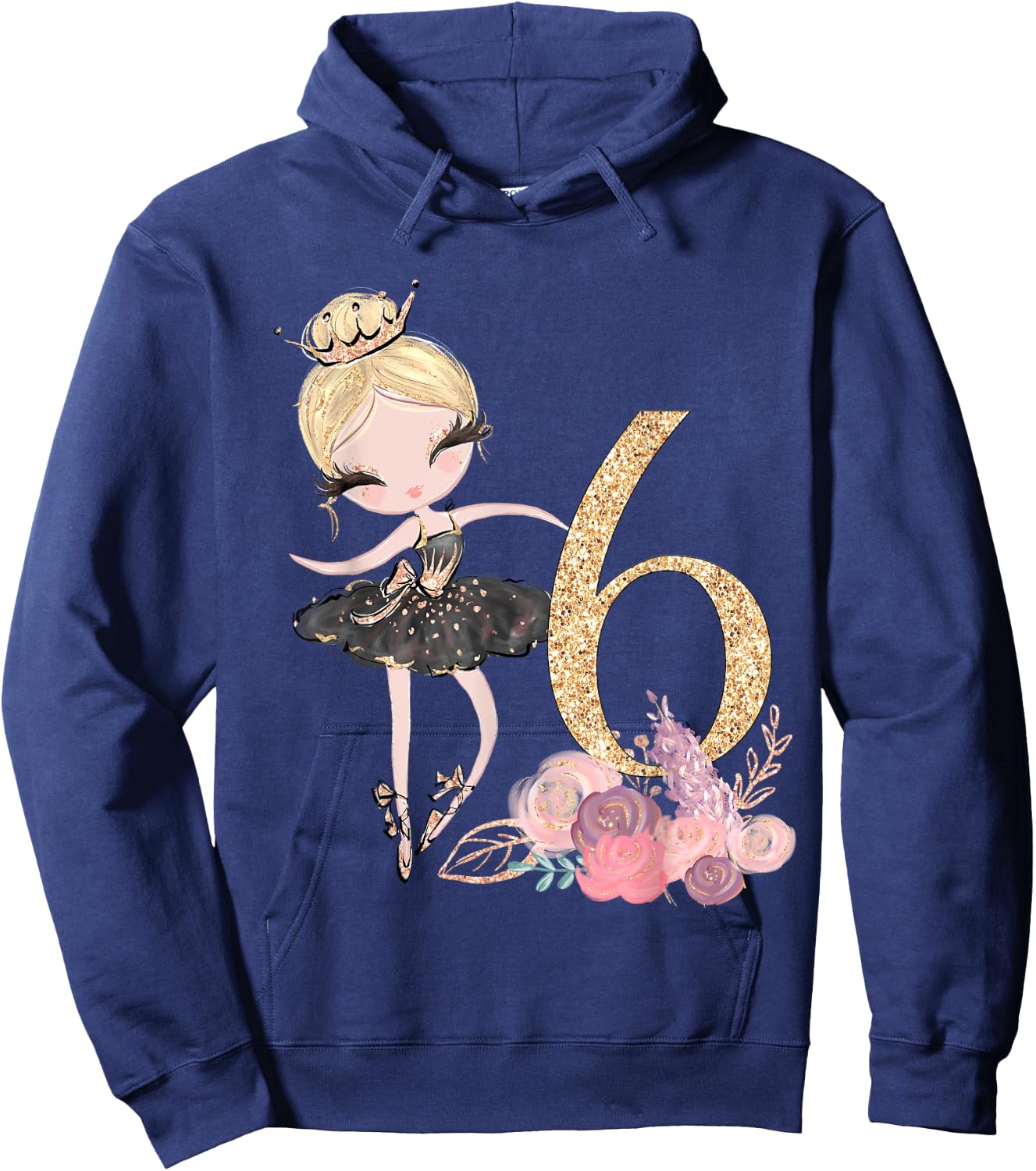 6th Birthday Party Ballerina Dance Ballet Tutu Girls Six Hoodie - Hoodie | Navy