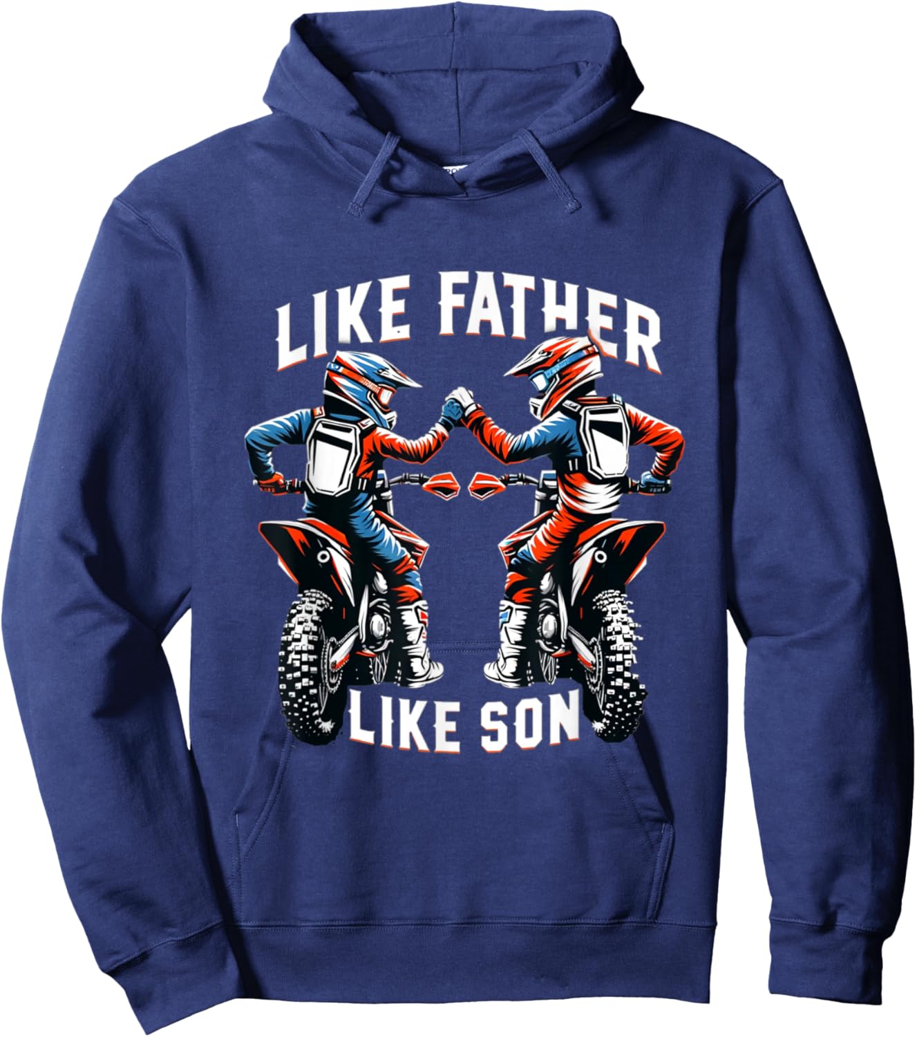 Dirt Bike Family Father's Day Son Motocross Off-Road MX Boys Hoodie - Hoodie | Navy