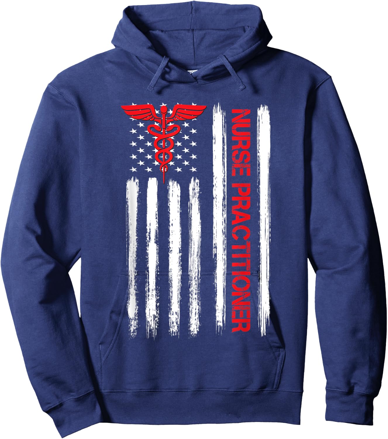 American Flag NP Nurse Practitioner Graduation Gifts Hoodie - Hoodie | Navy