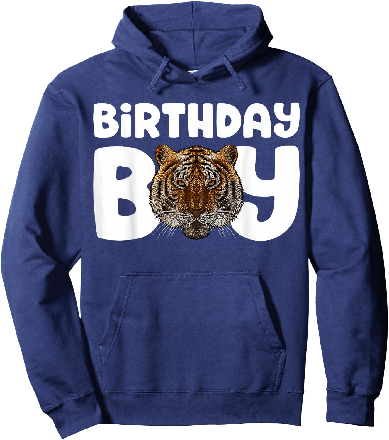 Tiger Birthday Boy Party Animal Kids Boys Tiger Birthday Hoodie - Hoodie | Navy