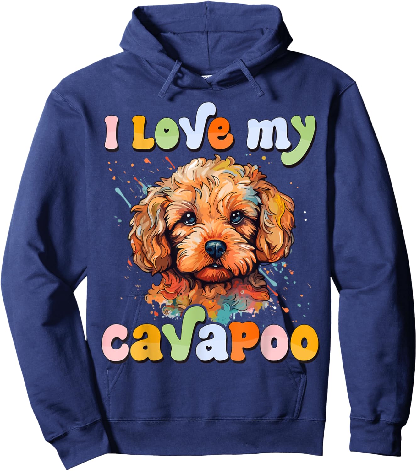 I Love My Cavapoo - Dog Lover Cavoodle Owner Women Girls Kids Hoodie - Hoodie | Navy