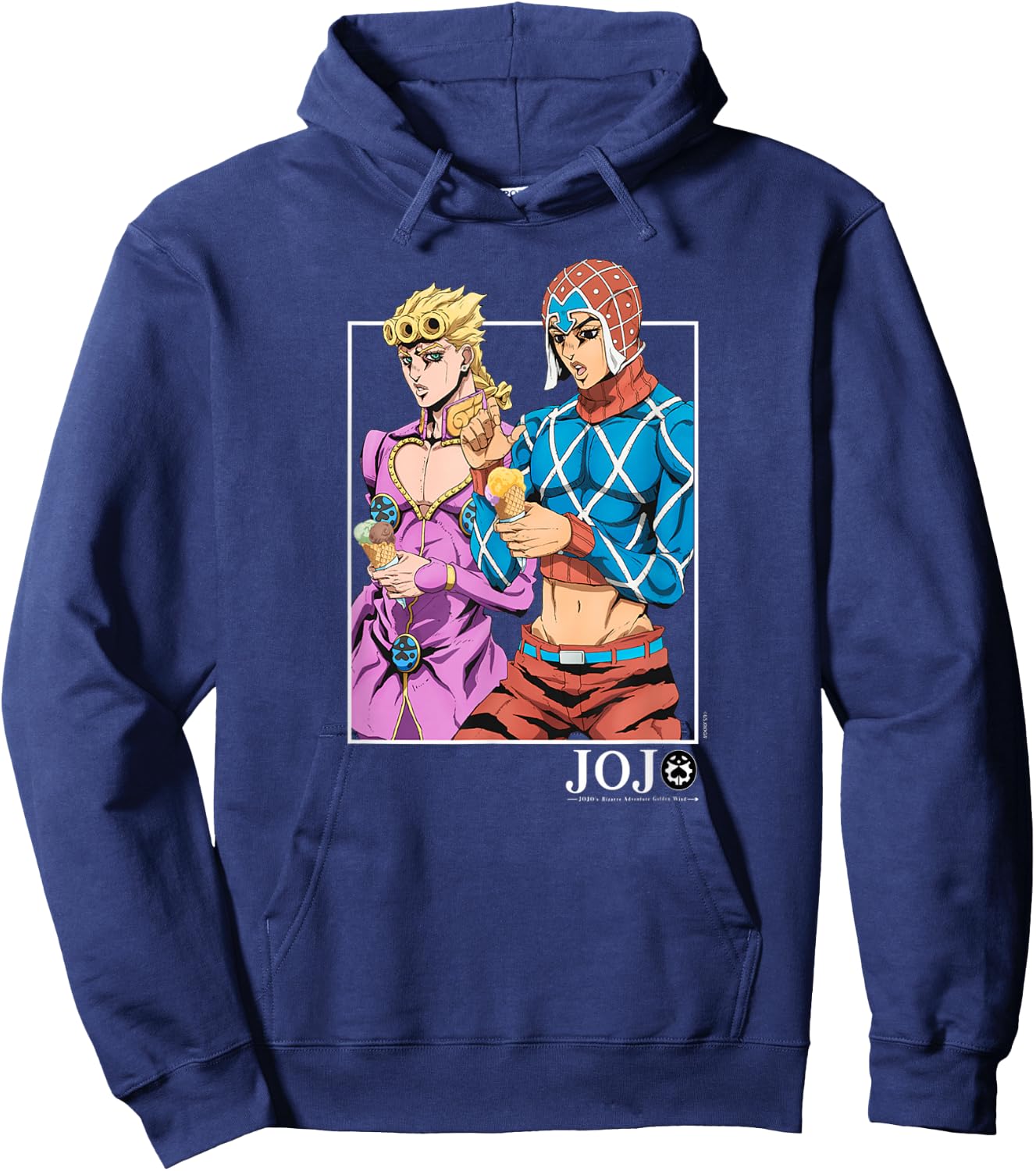 JoJo's Bizarre Adventure Enjoying Ice Cream Anime Hoodie - Hoodie | Navy