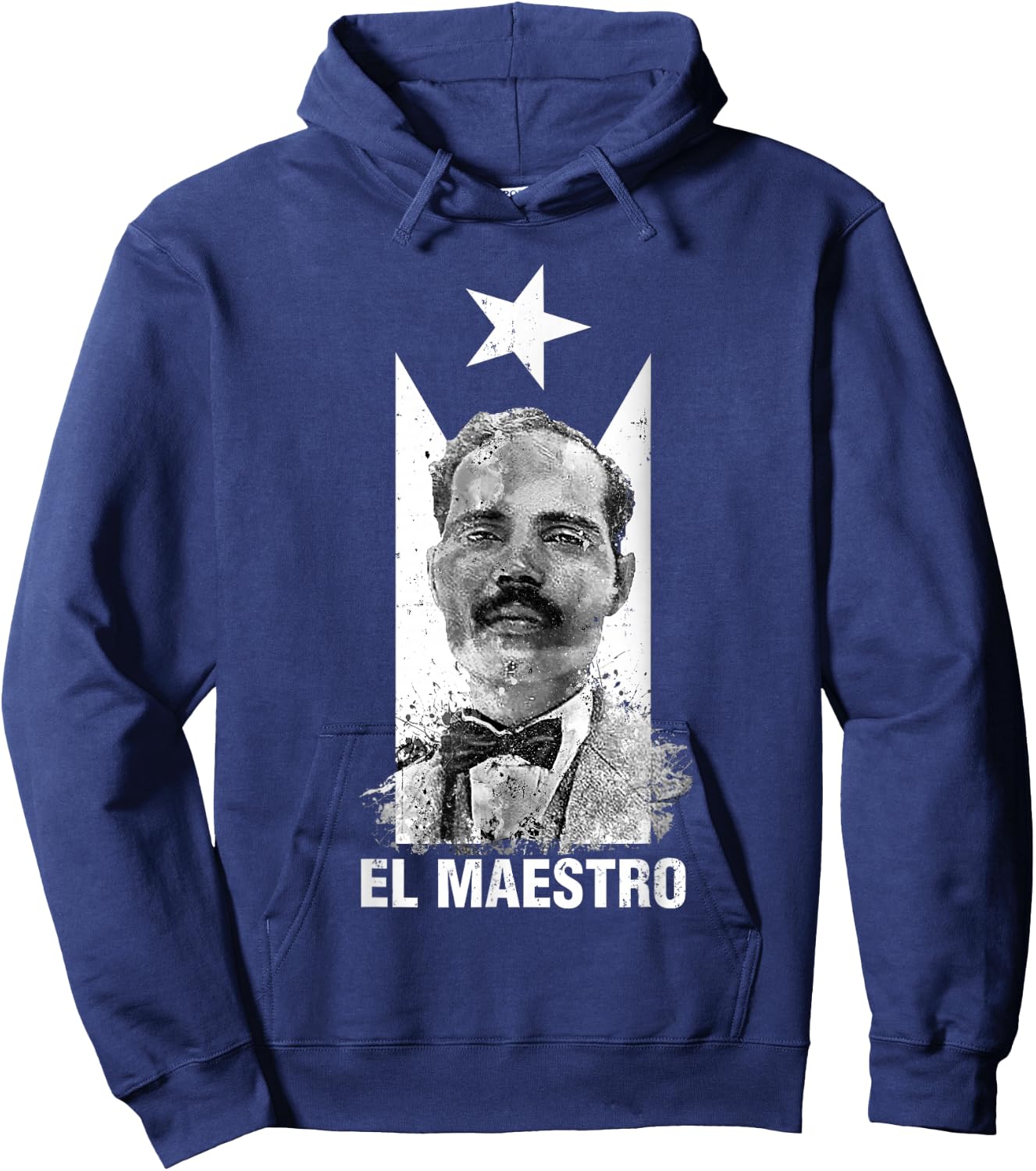 Pedro Albizu Campos Black Puerto Rico Flag El Maestro Hoodie - Hoodie | Navy