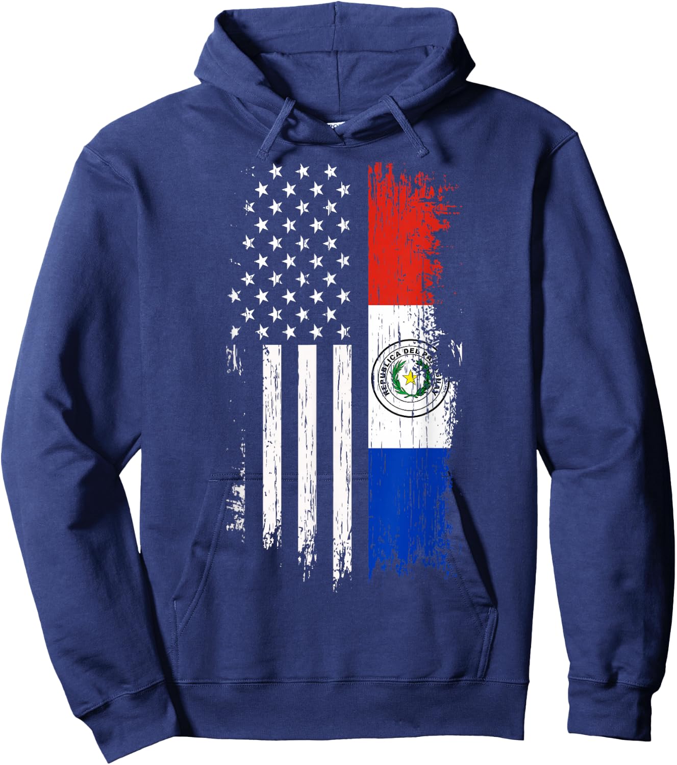 Paraguayan American Flag - Pride Paraguay USA Shirt Hoodie - Hoodie | Navy