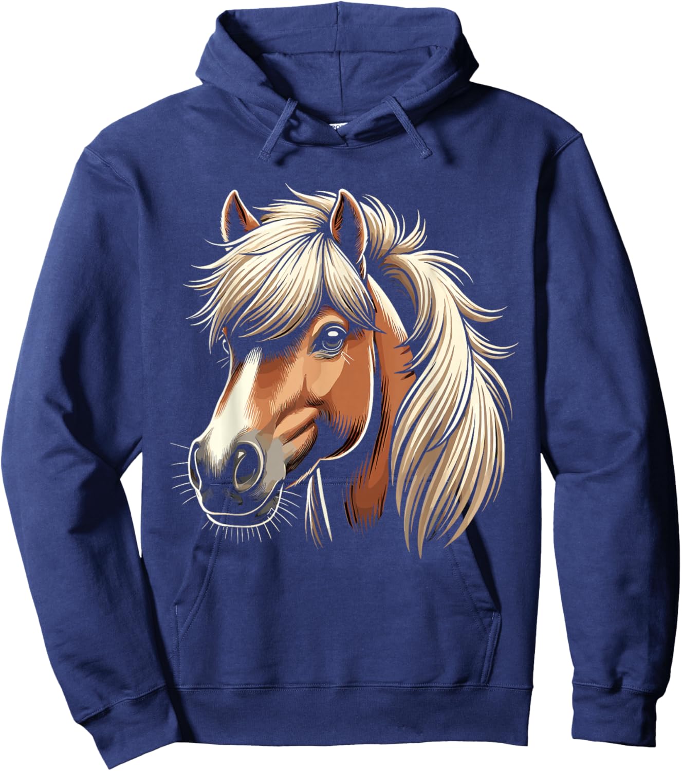 Haflinger Horse Lover Majestic Equine Art Design Hoodie - Hoodie | Navy