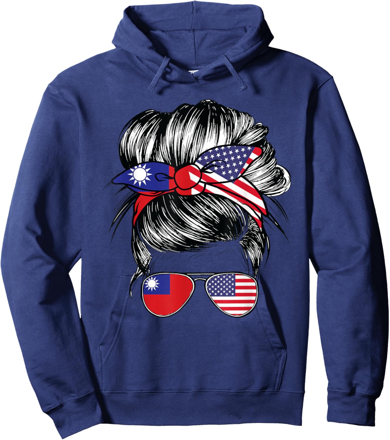 Taiwan Flag Taiwanese Women American USA Heritage Taiwan Hoodie - Hoodie | Navy