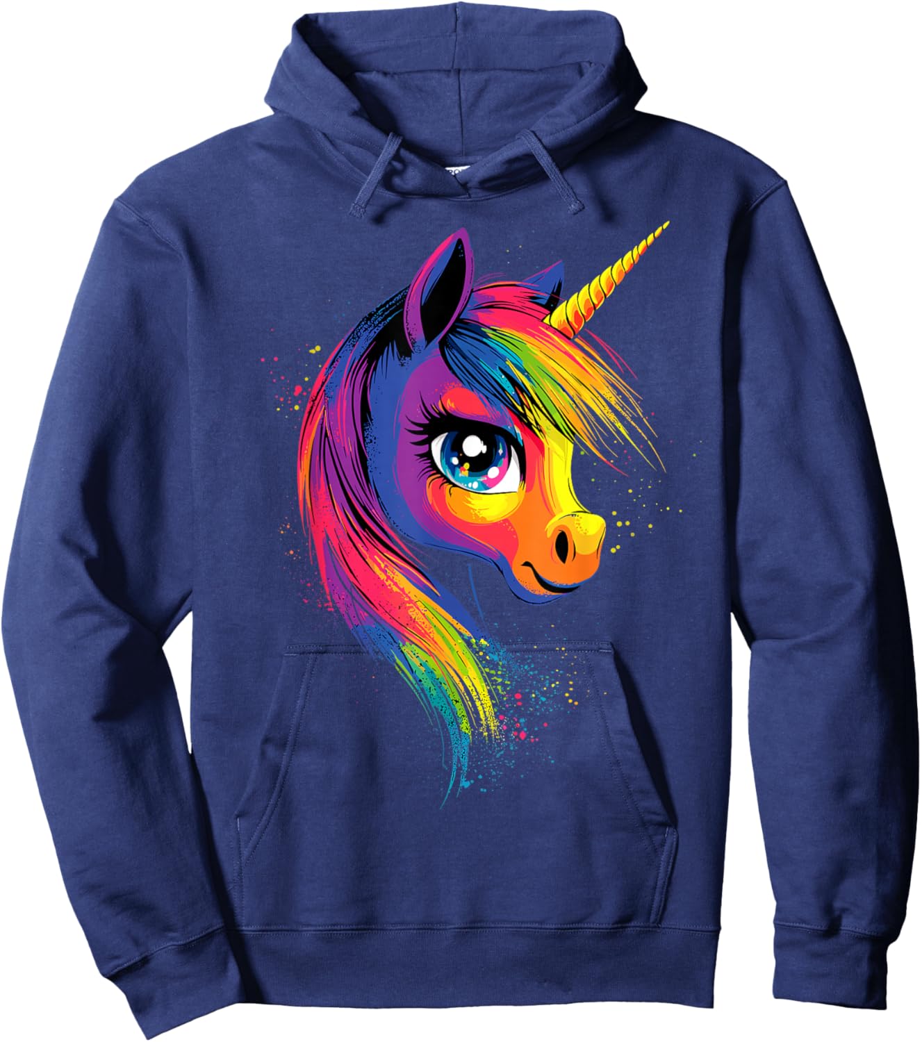 Einhorn Bunt Regenbogen Reiterin Pferde Reiten Einhörner Hoodie - Hoodie | Navy