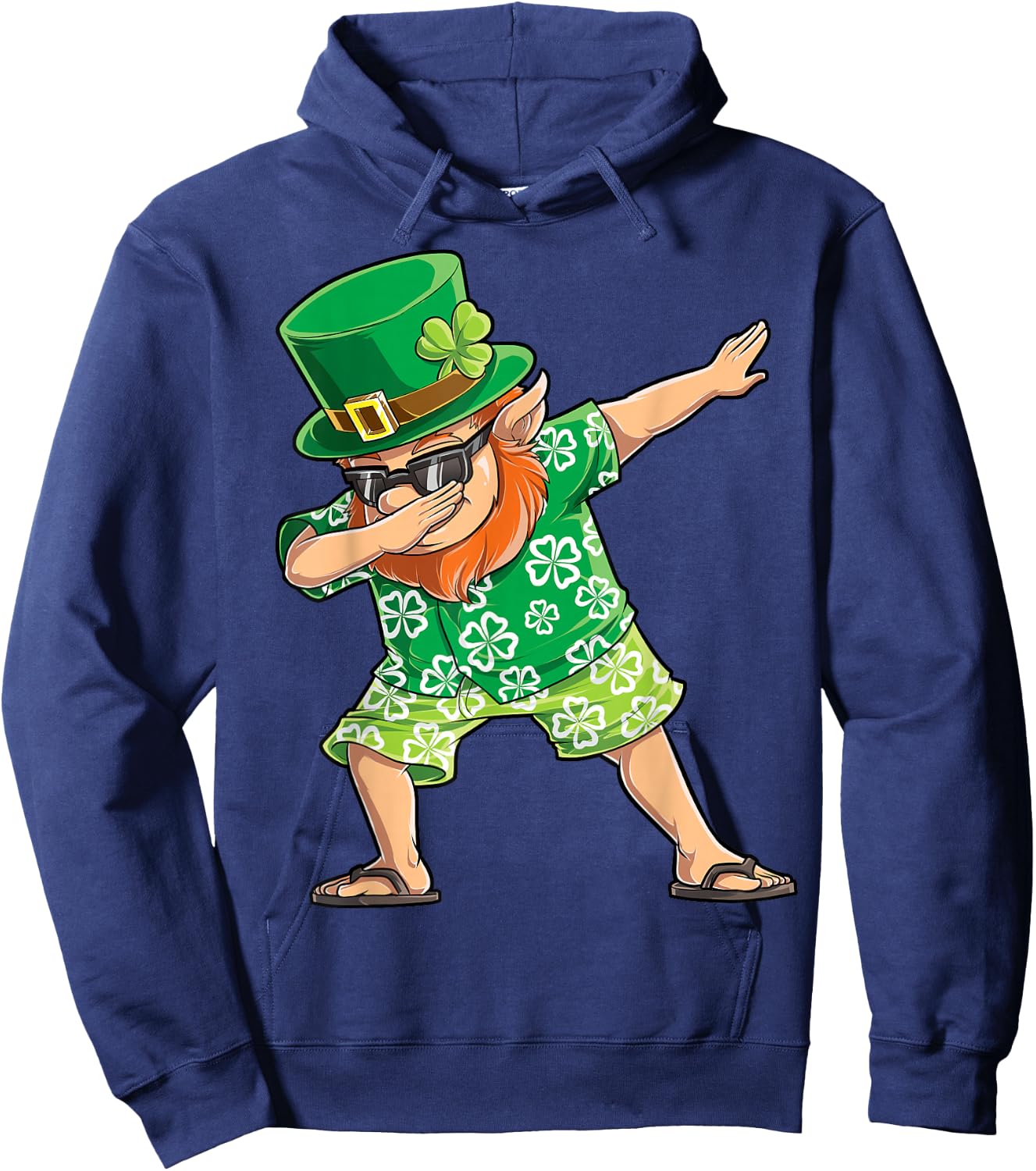 Dabbing Leprechaun St Patricks Day Boys Men Hawaiian Surfing Hoodie - Hoodie | Navy