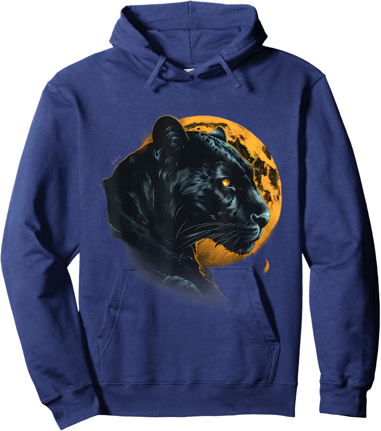 Panther Portrait Moon Panther Lover Tropical Animal Art Hoodie - Hoodie | Navy