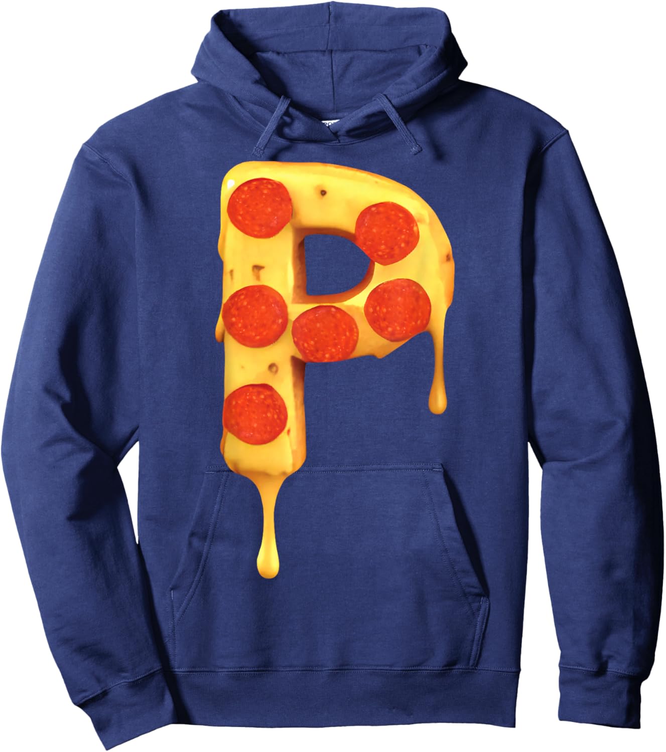 Letter P Pizza Initial Name Kids Party Birthday Matching Fun Hoodie - Hoodie | Navy
