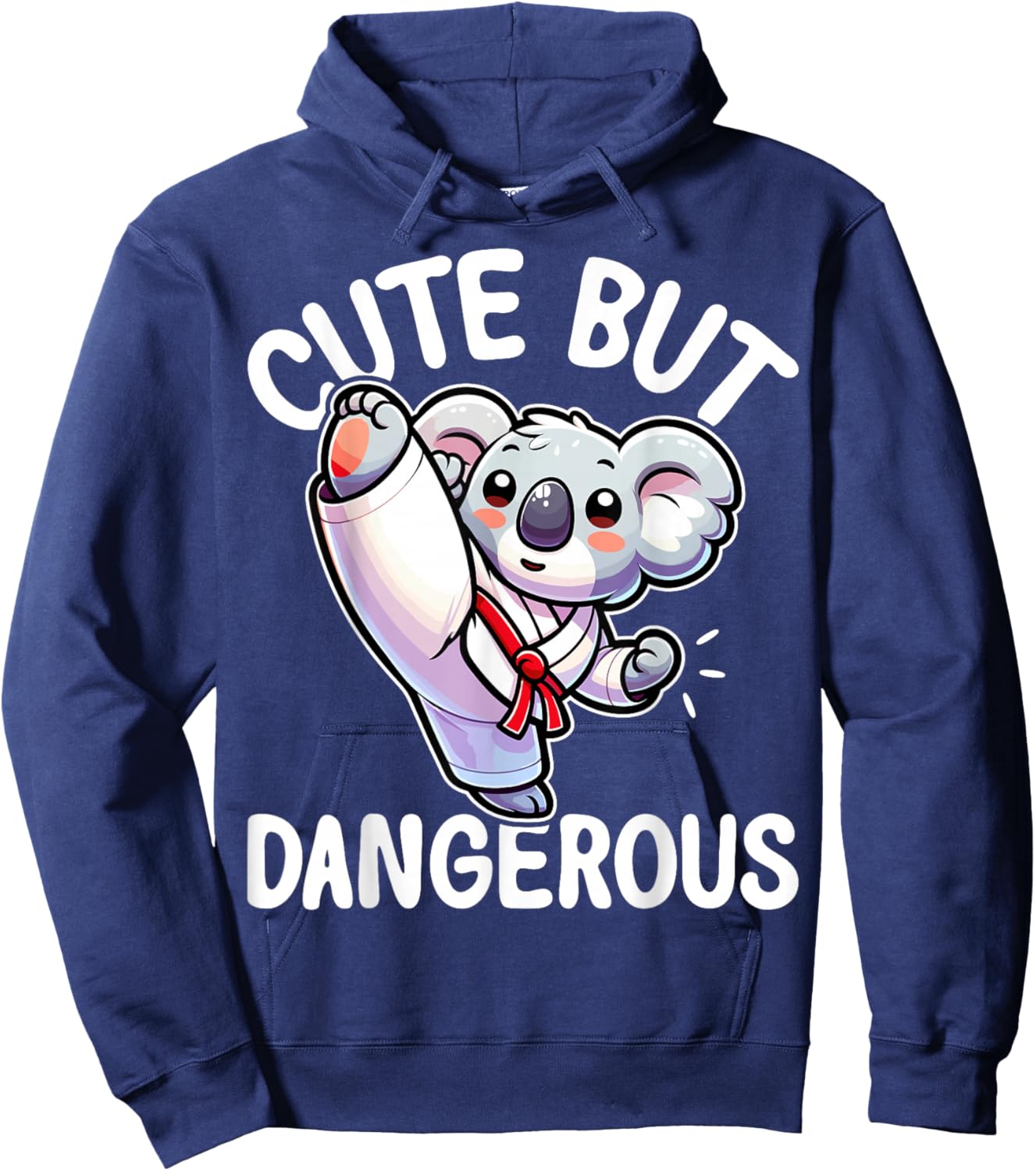 Cute but Dangerous Karate Taekwondo Koala Karate Girl Hoodie - Hoodie | Navy