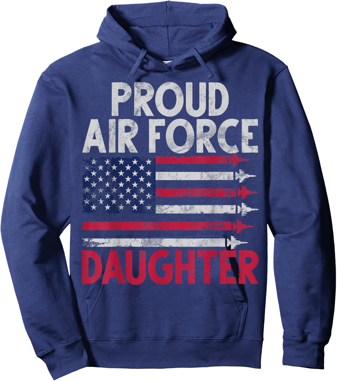 Proud Air Force Daughter Veteran's Day Granddaughter Hoodie - Hoodie | Navy