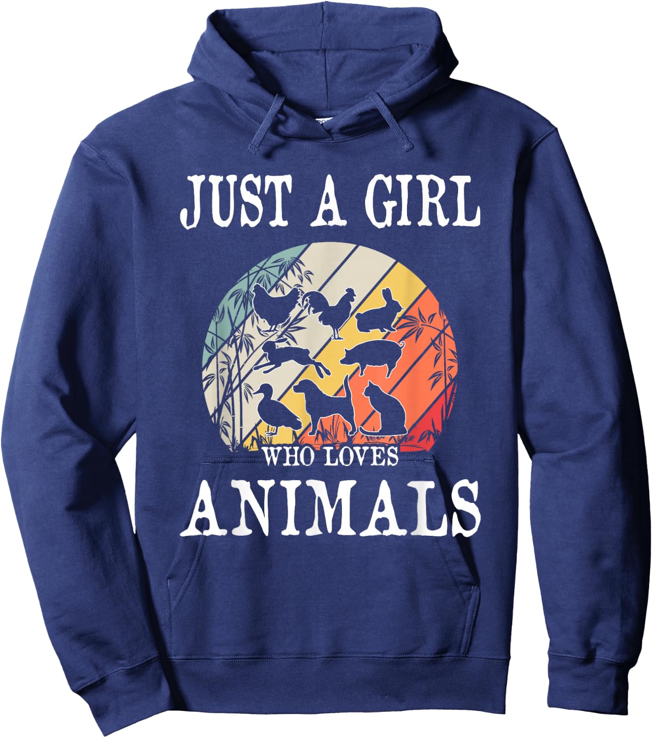 Just A Girl Who Loves Animals Hoodie - Hoodie | Navy