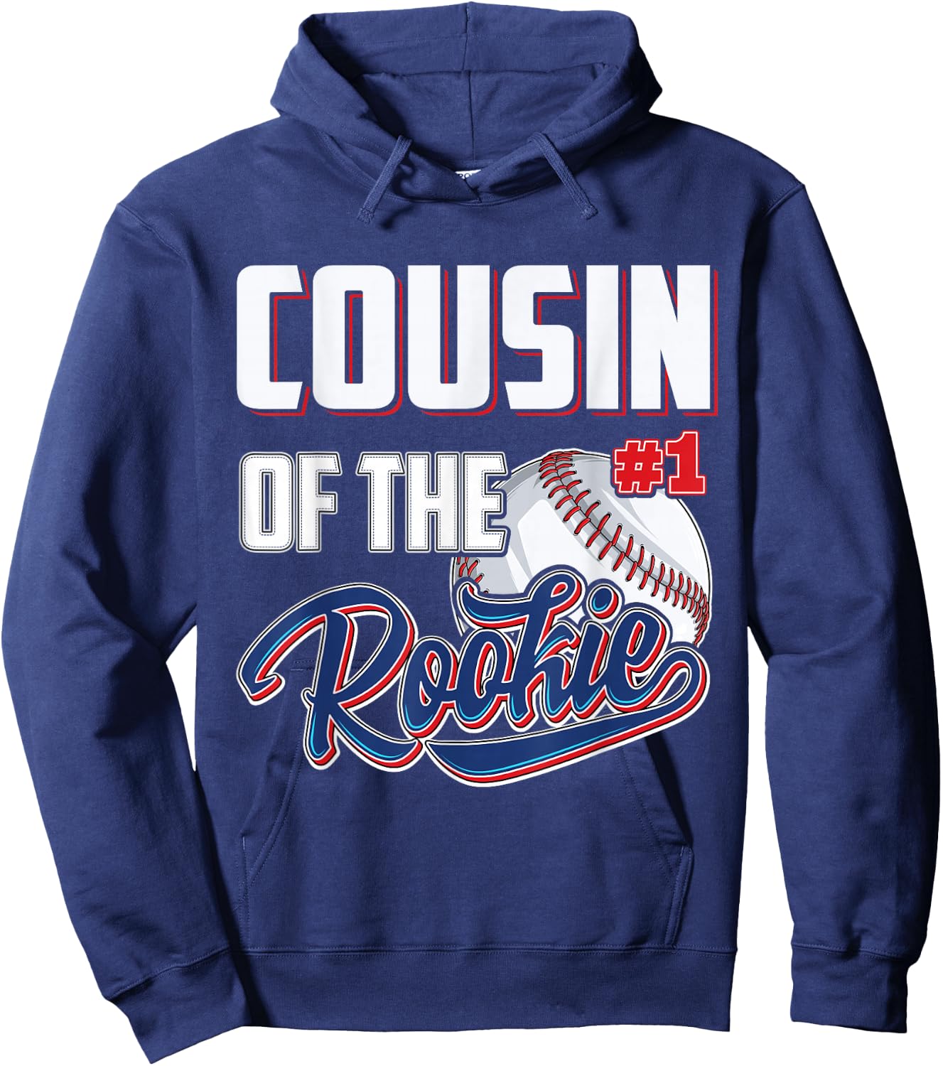 Cousin of Rookie 1 Years old Team 1st Birthday Baseball Hoodie - Hoodie | Navy