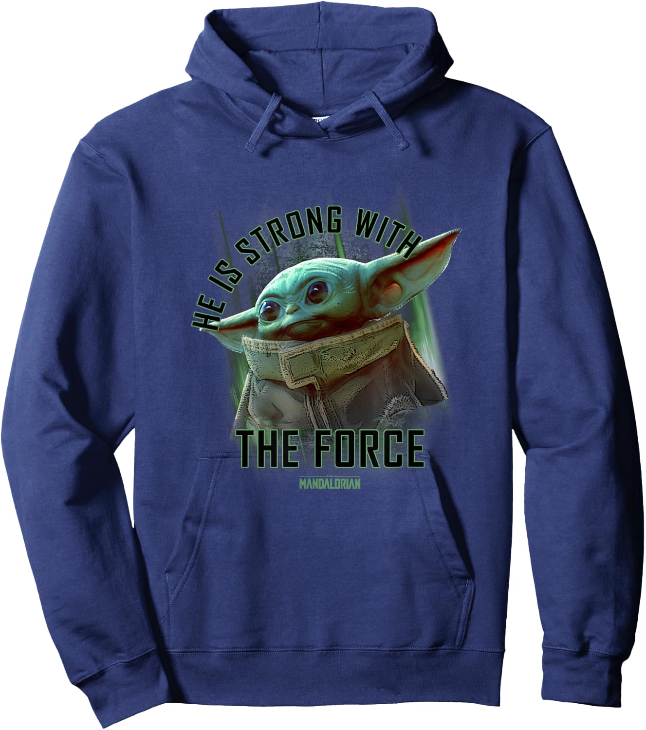 Star Wars: The Mandalorian Grogu He Is Strong With The Force Hoodie - Hoodie | Navy
