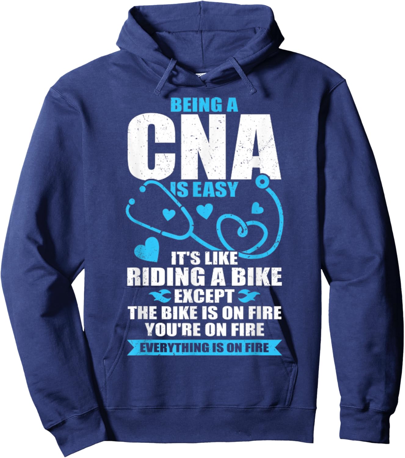 Funny CNA Work Certified Nursing Assistant Gift Hoodie - Hoodie | Navy