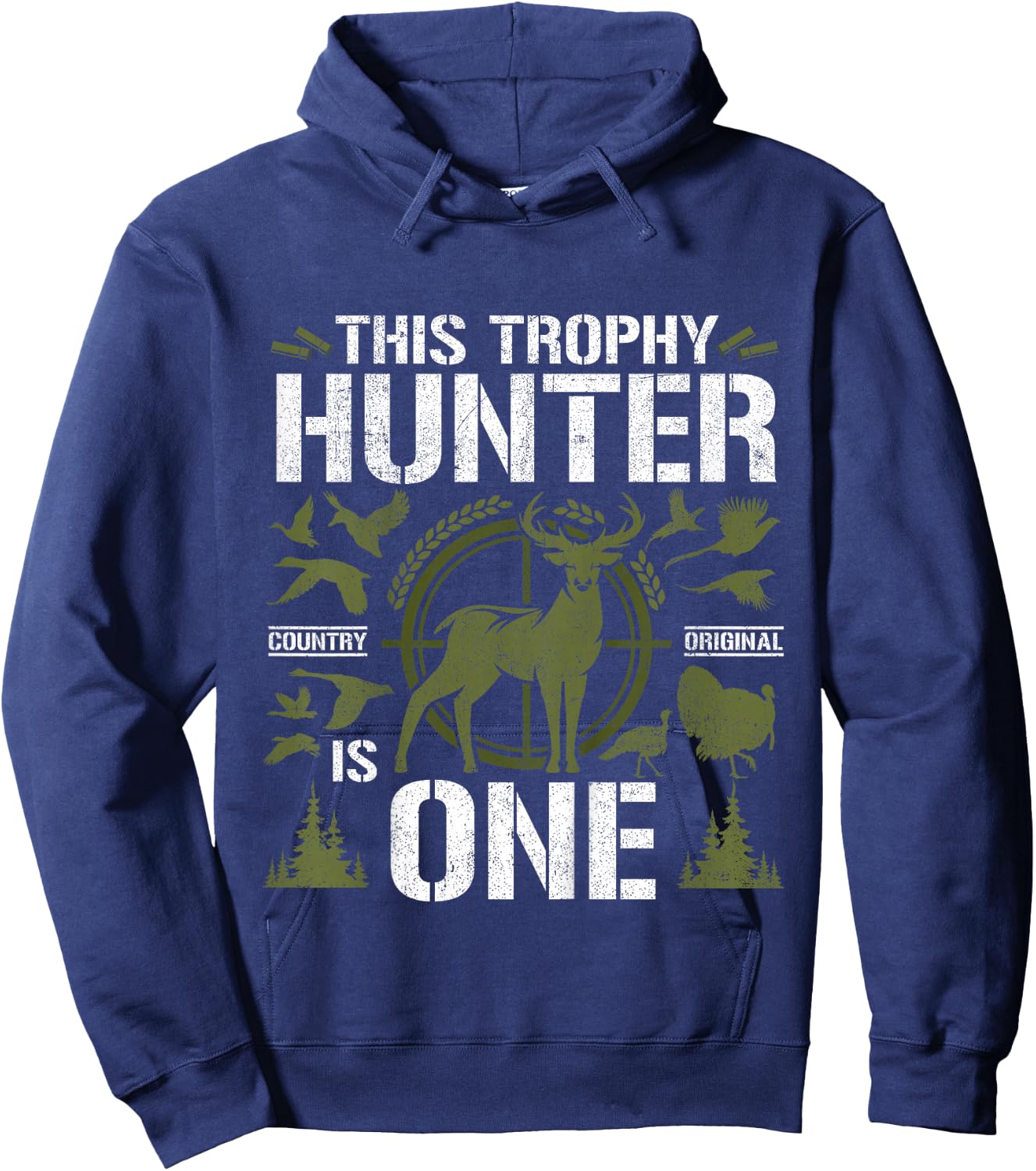 1 Year Old Hunting Birthday Party Duck Deer Hunter 1st Gift Hoodie - Hoodie | Navy