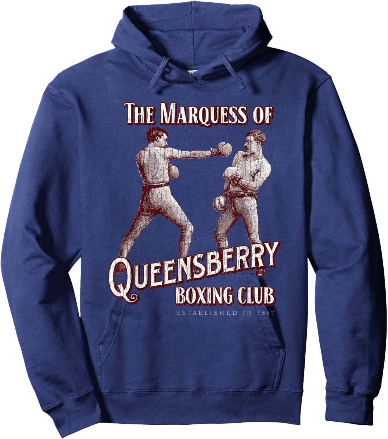 Marquess of Queensberry Boxing Club: Distressed Boxer Hoodie - Hoodie | Navy