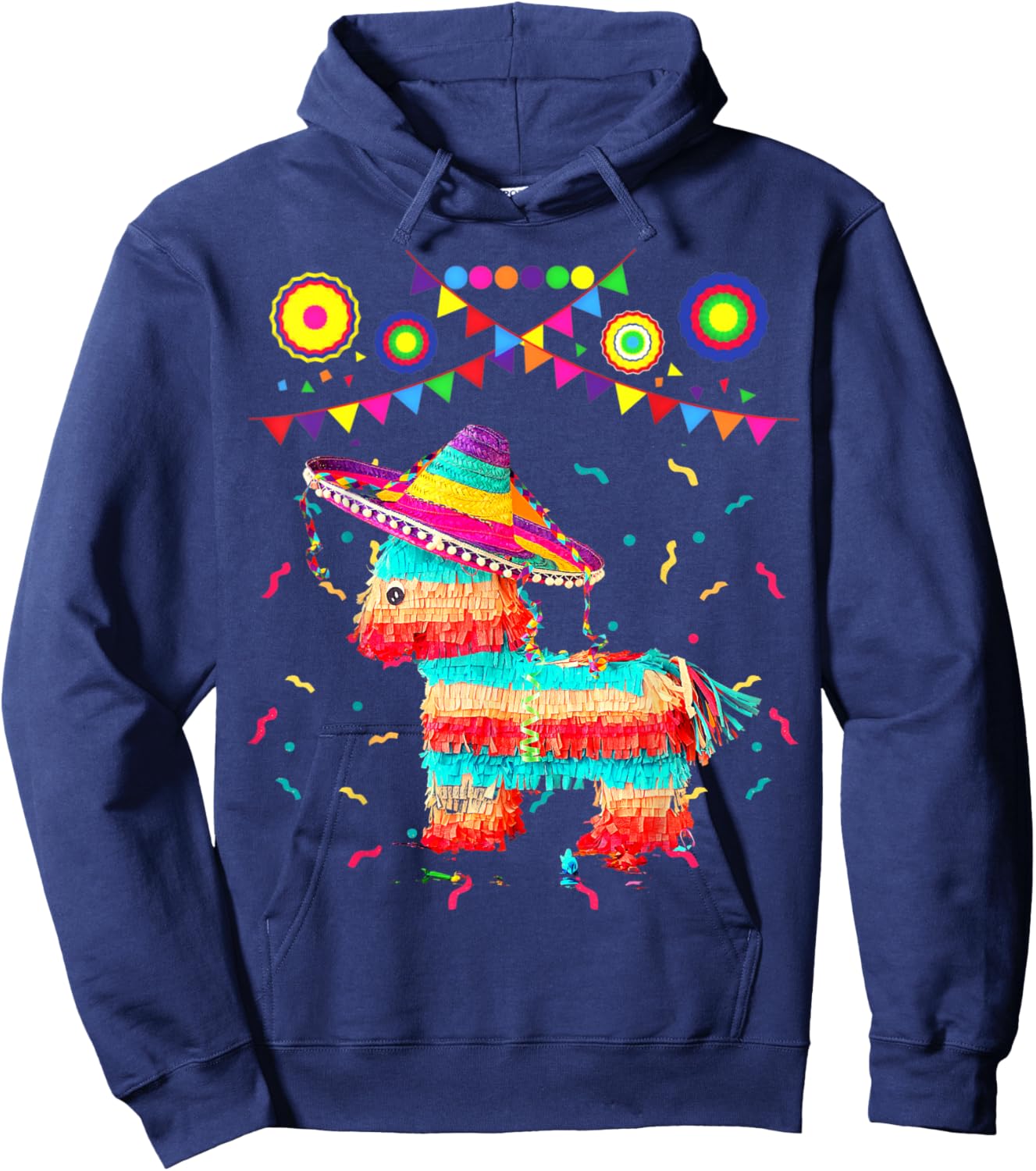 Funny Donkey Unicorn Birthday Pinata Fiesta Cinco de Mayo Hoodie - Hoodie | Navy